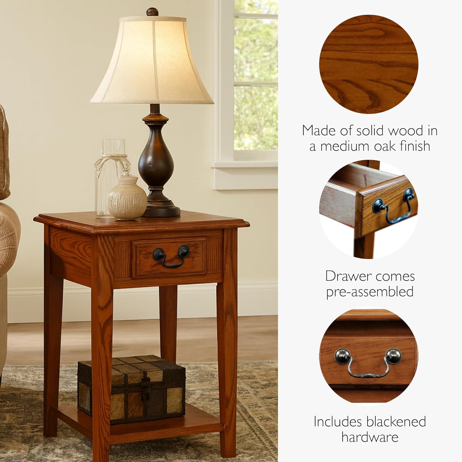 image:imageLeick Home 10032RS Mission Cabinet End Table Made with Solid Wood Side Table for Living Room Bedroom and Printer Stand Russet FinishMedium Oak