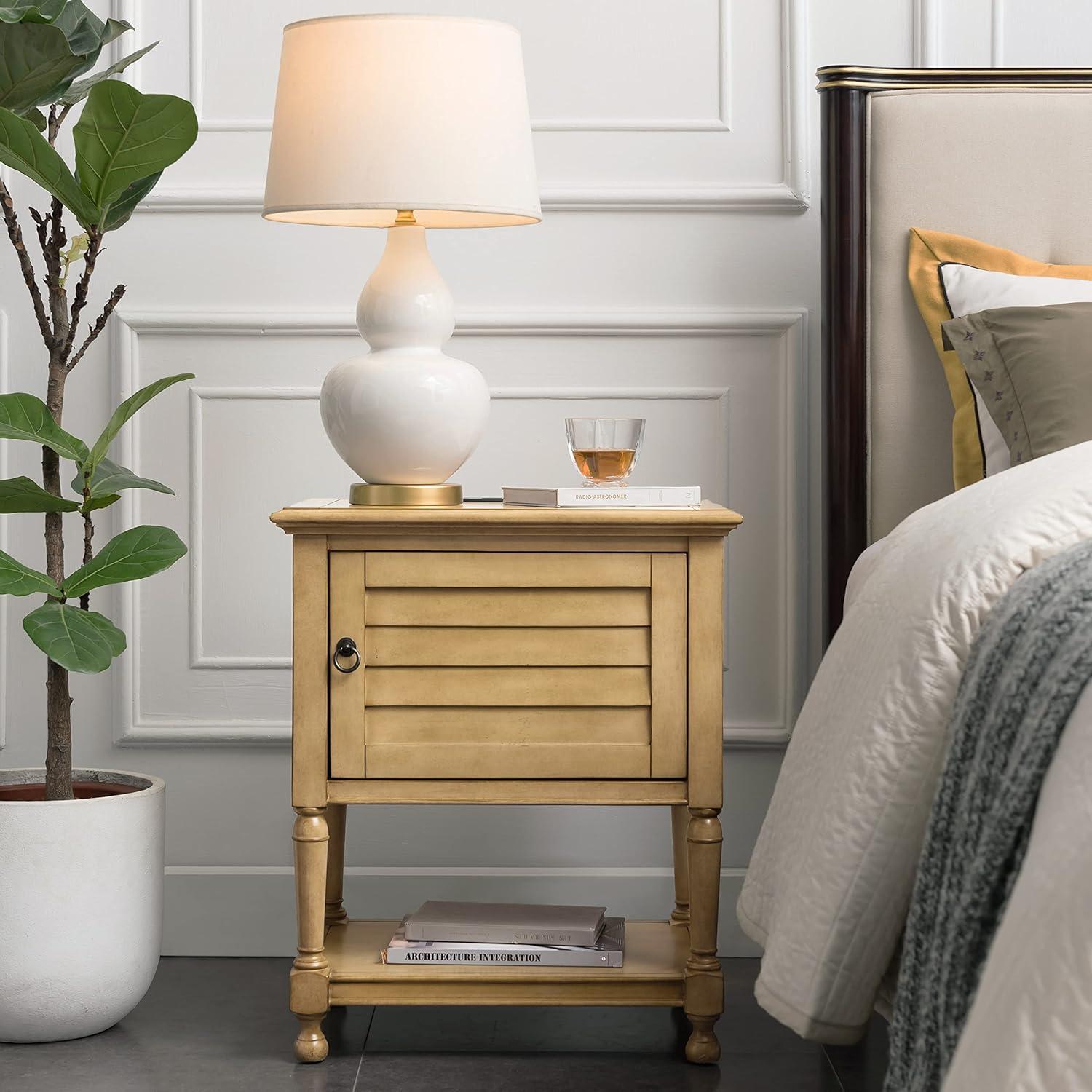 image:imageLeick Home 10082WA Two Drawer Mirrored Diamond Filigree X Base Nightstand Side Table WalnutDesert Sand