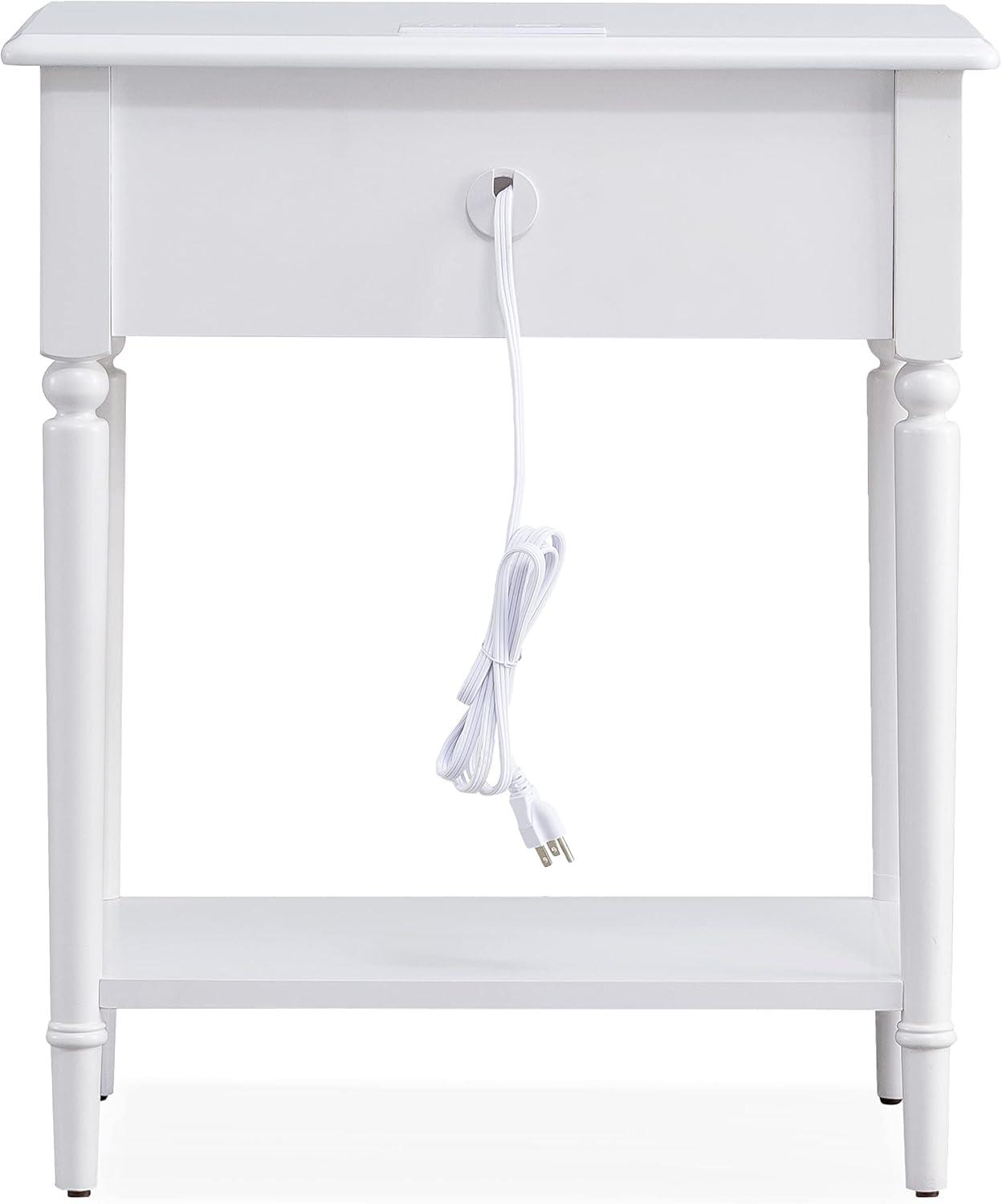 image:imageLeick Home 10082WA Two Drawer Mirrored Diamond Filigree X Base Nightstand Side Table WalnutOrchid White