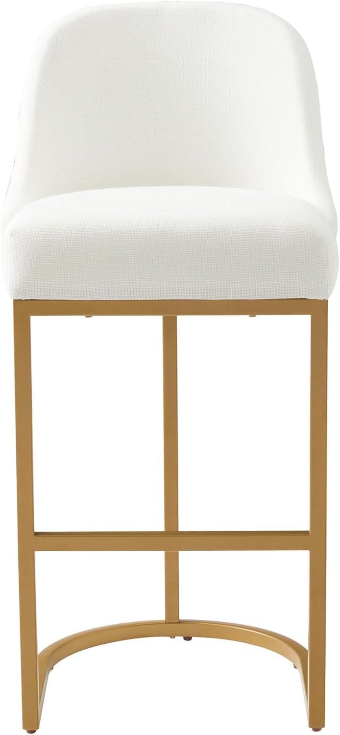 image:imageLeick Home 10087BBHG Upholstered Back Bar Height Stool with Wood Base Set of 2 for Elevated Kitchen Counters High Top Tables and Bars Blackbean and Heather GrayWhite