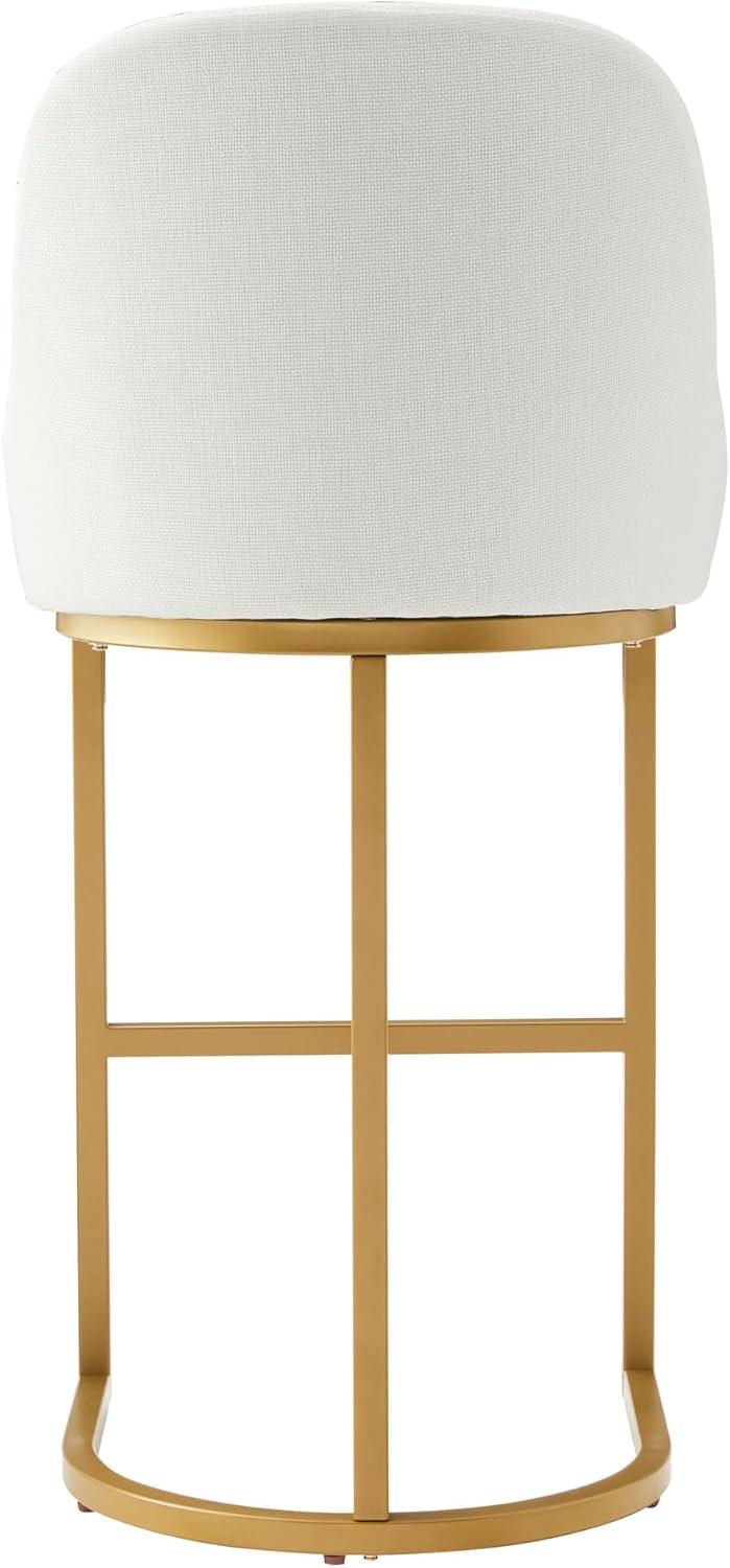 image:imageLeick Home 10087BBHG Upholstered Back Bar Height Stool with Wood Base Set of 2 for Elevated Kitchen Counters High Top Tables and Bars Blackbean and Heather GrayWhite