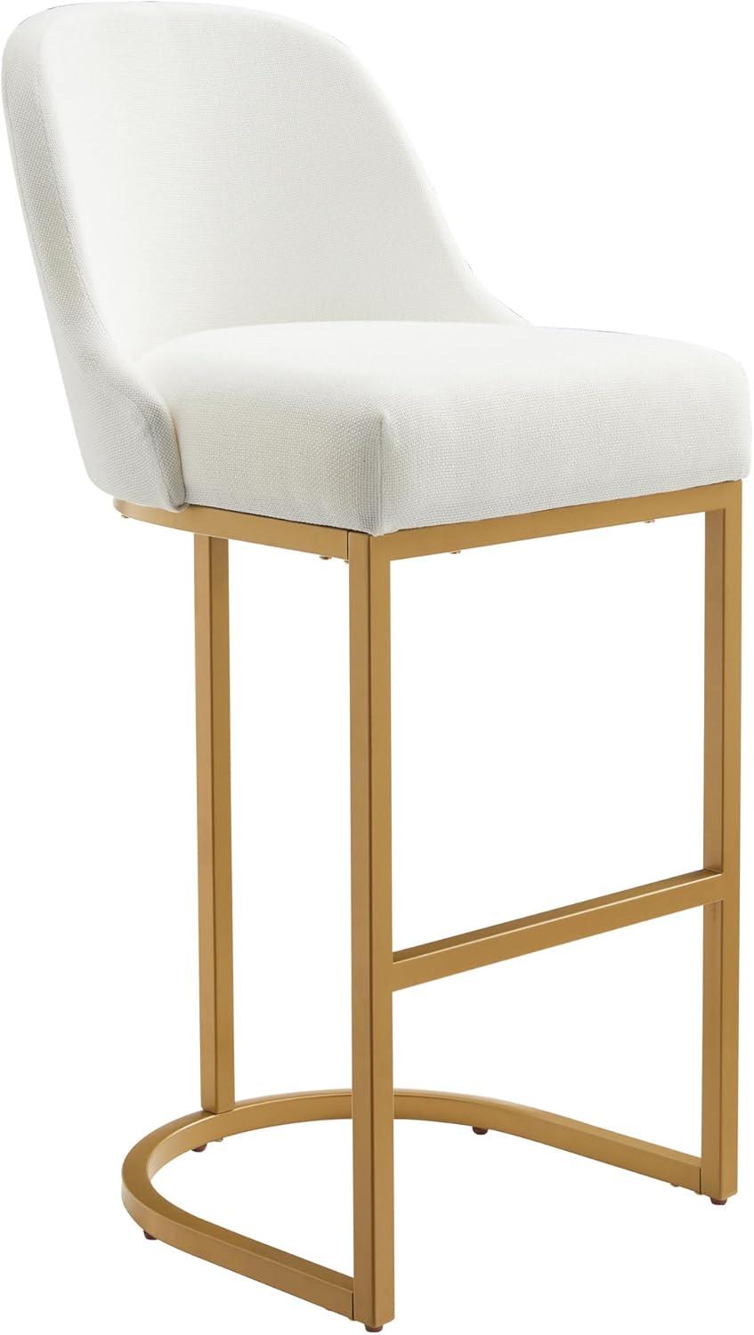 image:imageLeick Home 10087BBHG Upholstered Back Bar Height Stool with Wood Base Set of 2 for Elevated Kitchen Counters High Top Tables and Bars Blackbean and Heather GrayWhite