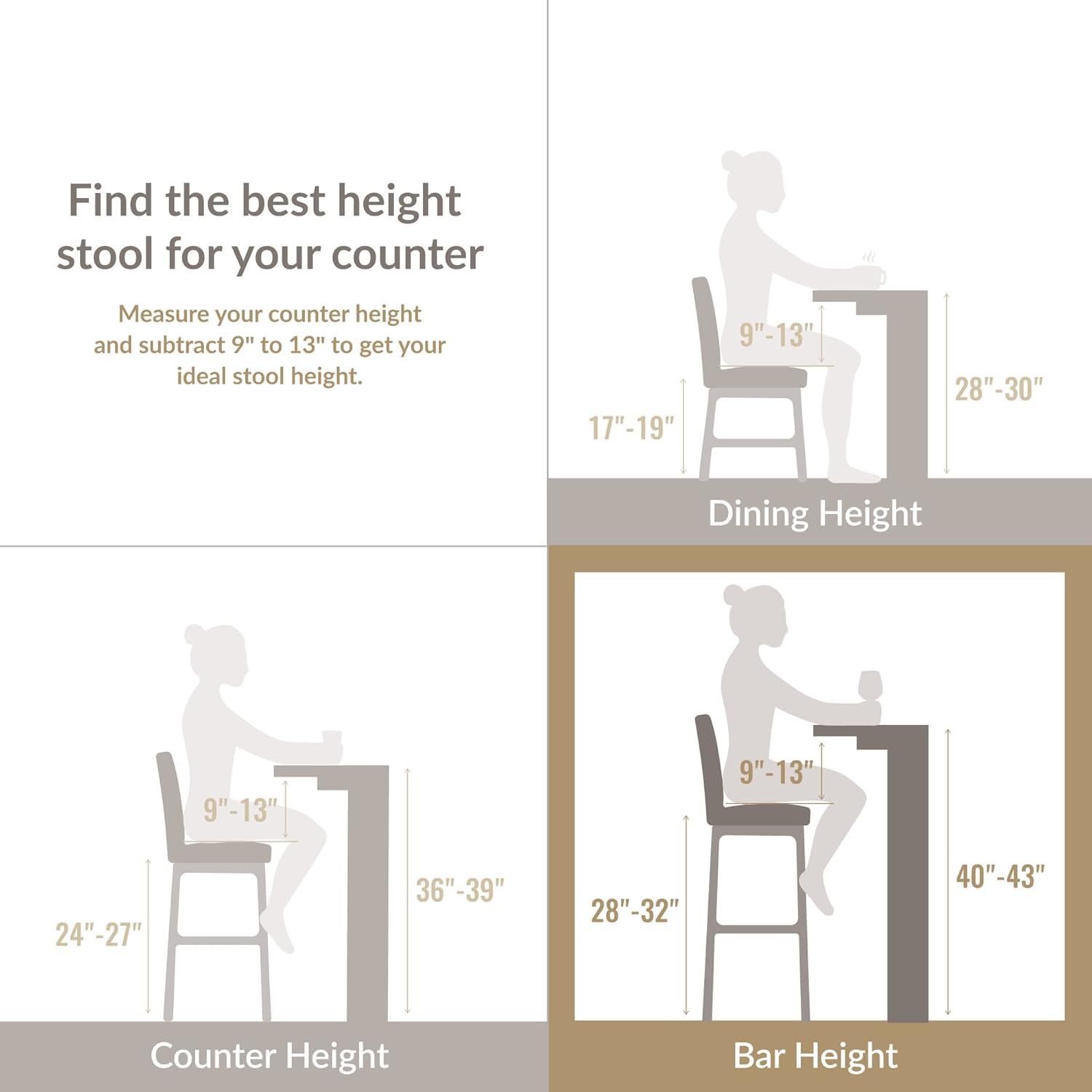image:imageLeick Home 10087BBHG Upholstered Back Bar Height Stool with Wood Base Set of 2 for Elevated Kitchen Counters High Top Tables and Bars Blackbean and Heather GrayDapple Gray