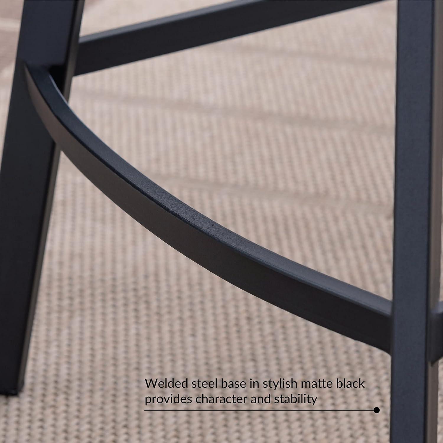 image:imageLeick Home 10087BBHG Upholstered Back Bar Height Stool with Wood Base Set of 2 for Elevated Kitchen Counters High Top Tables and Bars Blackbean and Heather GrayDapple Gray