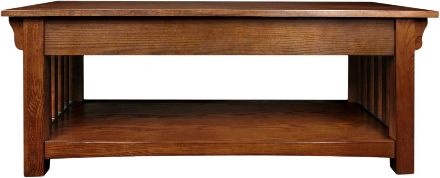 image:imageLeick Home 10504 Laurent Two Drawer Coffee Table with Shelf Chocolate CherryMedium Oak Blackened