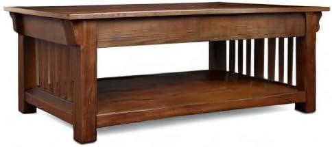image:imageLeick Home 10504 Laurent Two Drawer Coffee Table with Shelf Chocolate CherryMedium Oak Blackened
