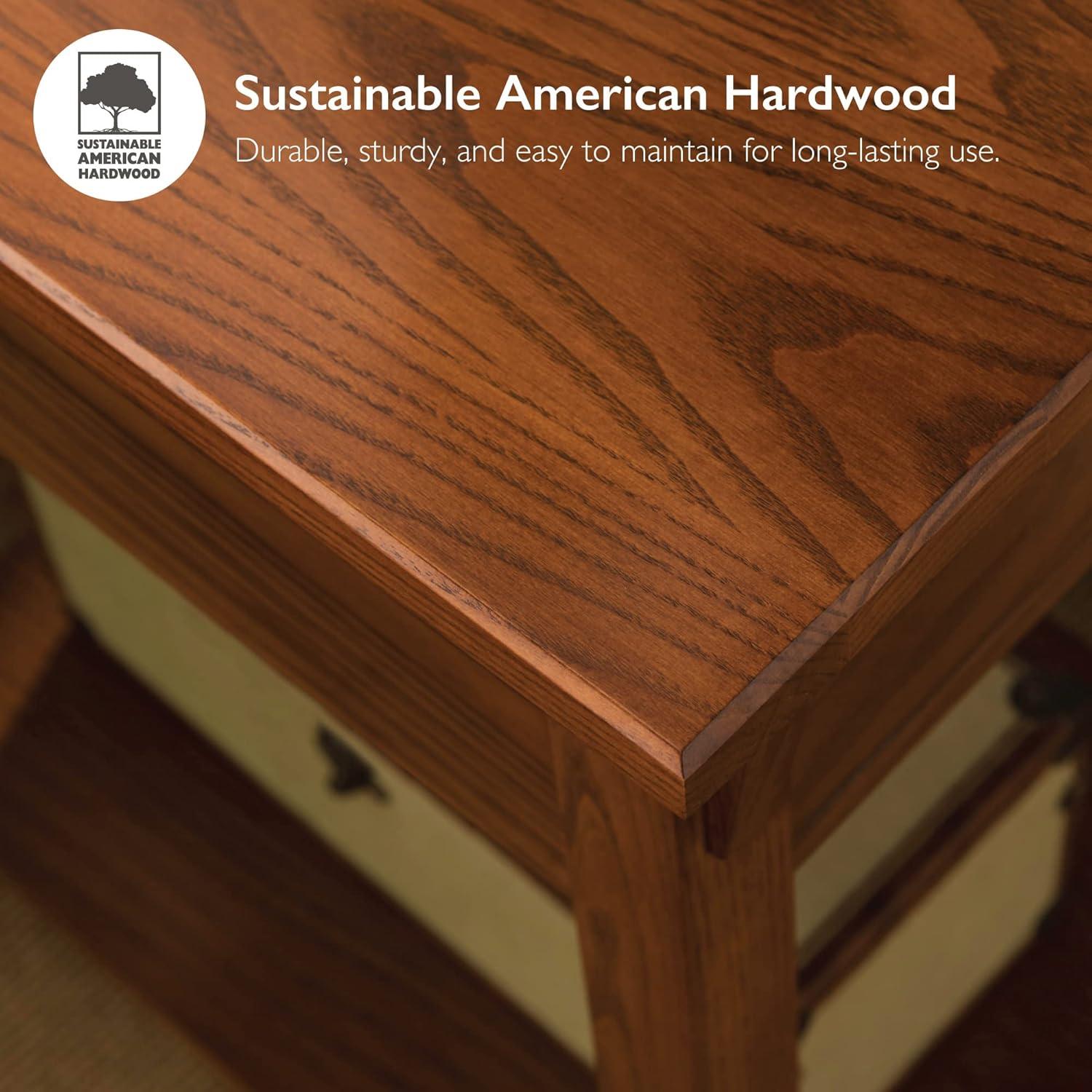 image:imageLeick Home 10504 Laurent Two Drawer Coffee Table with Shelf Chocolate CherryRusset