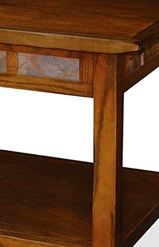 image:imageLeick Home 10504 Laurent Two Drawer Coffee Table with Shelf Chocolate CherryRustic Oak