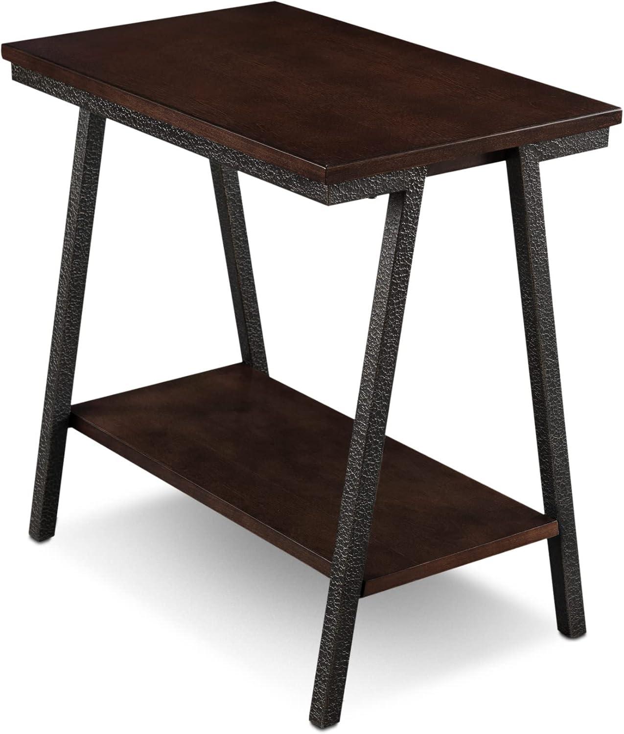 image:imageLeick Home 11407 Empiria One Drawer Side Table Walnut and Foundry BronzeWalnut