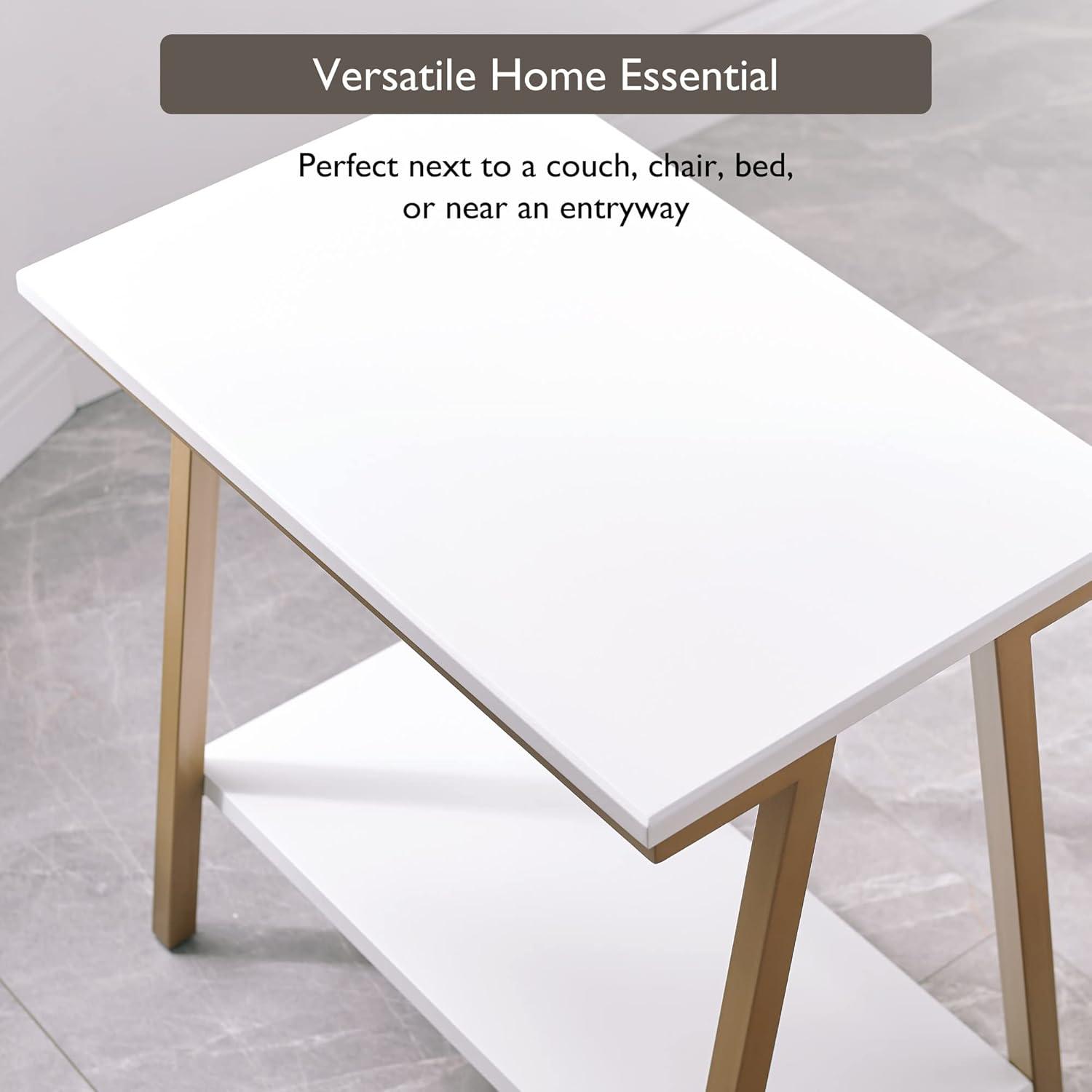 image:imageLeick Home 11407 Empiria One Drawer Side Table Walnut and Foundry BronzeWhite