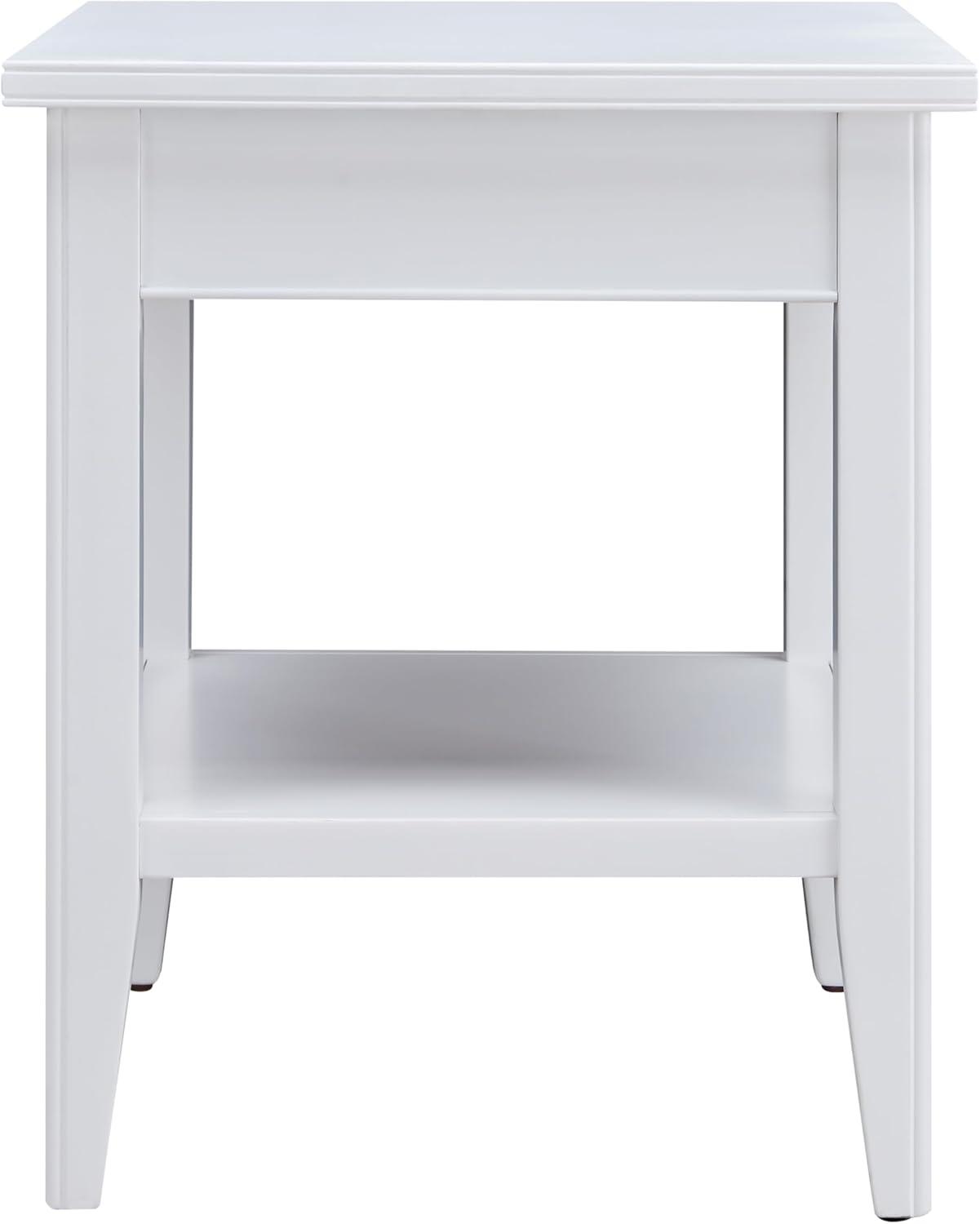 image:imageLeick Home 11407 Empiria One Drawer Side Table Walnut and Foundry BronzeWhite