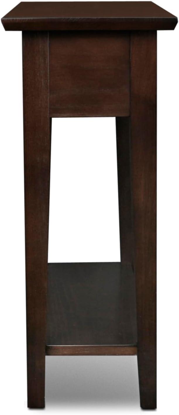 image:imageLeick Home 15In Wide End Table Solid Wood Construction One Drawer One Lower Shelf Narrow Width EasyAssembly Chocolate Oak 150 In W x 240 In D x 240 In H 10071CHChocolate Oak