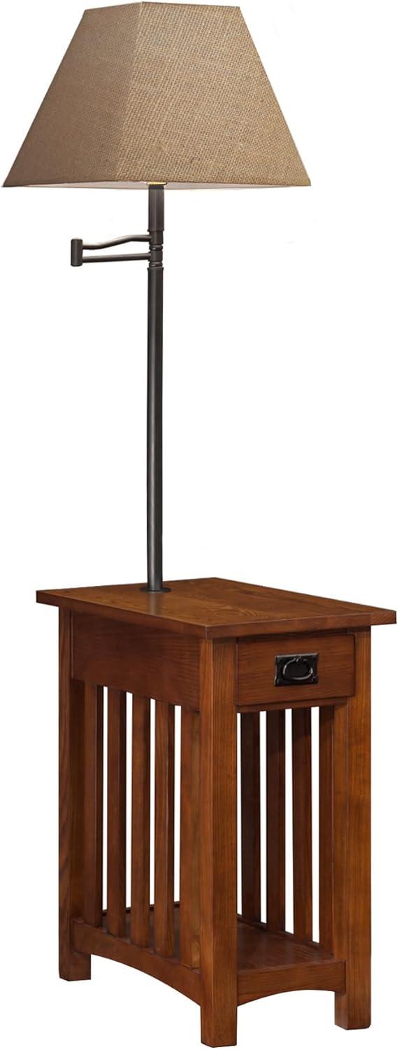 image:imageLeick Home 15In Wide End Table Solid Wood Construction One Drawer One Lower Shelf Narrow Width EasyAssembly Chocolate Oak 150 In W x 240 In D x 240 In H 10071CHMedium Oak Blackened