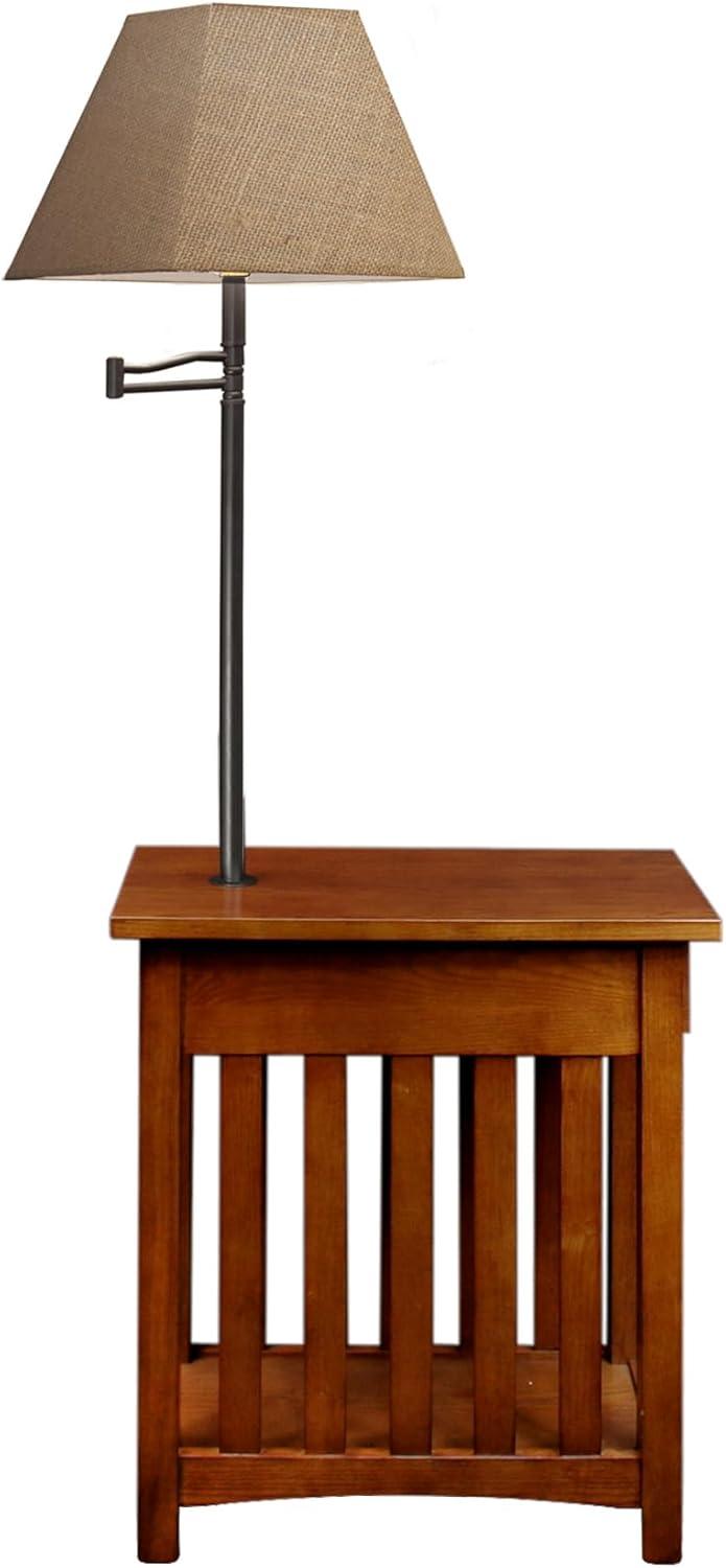image:imageLeick Home 15In Wide End Table Solid Wood Construction One Drawer One Lower Shelf Narrow Width EasyAssembly Chocolate Oak 150 In W x 240 In D x 240 In H 10071CHMedium Oak Blackened