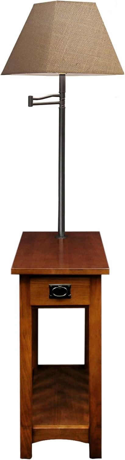 image:imageLeick Home 15In Wide End Table Solid Wood Construction One Drawer One Lower Shelf Narrow Width EasyAssembly Chocolate Oak 150 In W x 240 In D x 240 In H 10071CHMedium Oak Blackened