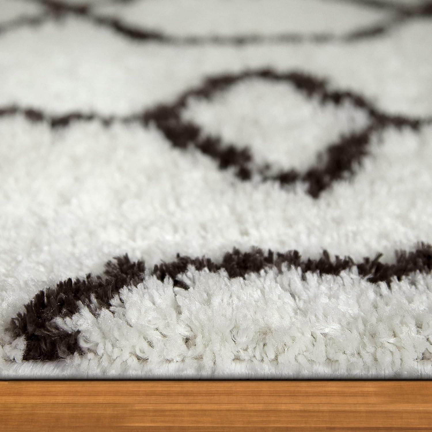 image:imageLeick Home 594465 Rixelle Soft Shag Geo Modern Rug IvoryCharcoal Living Room Bedroom Area Rug Rectangle 39 x 5967 x 96 Rectangular