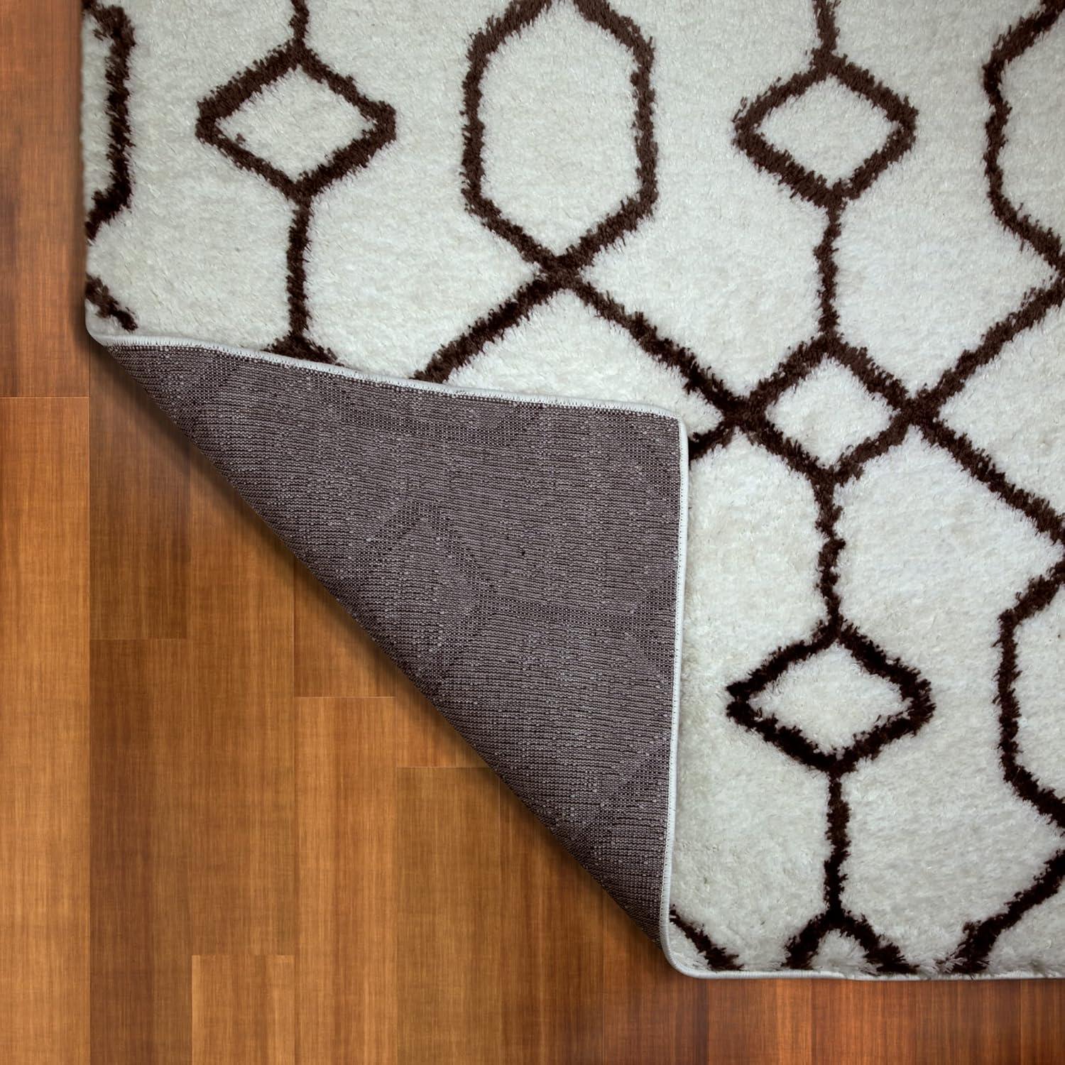 image:imageLeick Home 594465 Rixelle Soft Shag Geo Modern Rug IvoryCharcoal Living Room Bedroom Area Rug Rectangle 39 x 5967 x 96 Rectangular