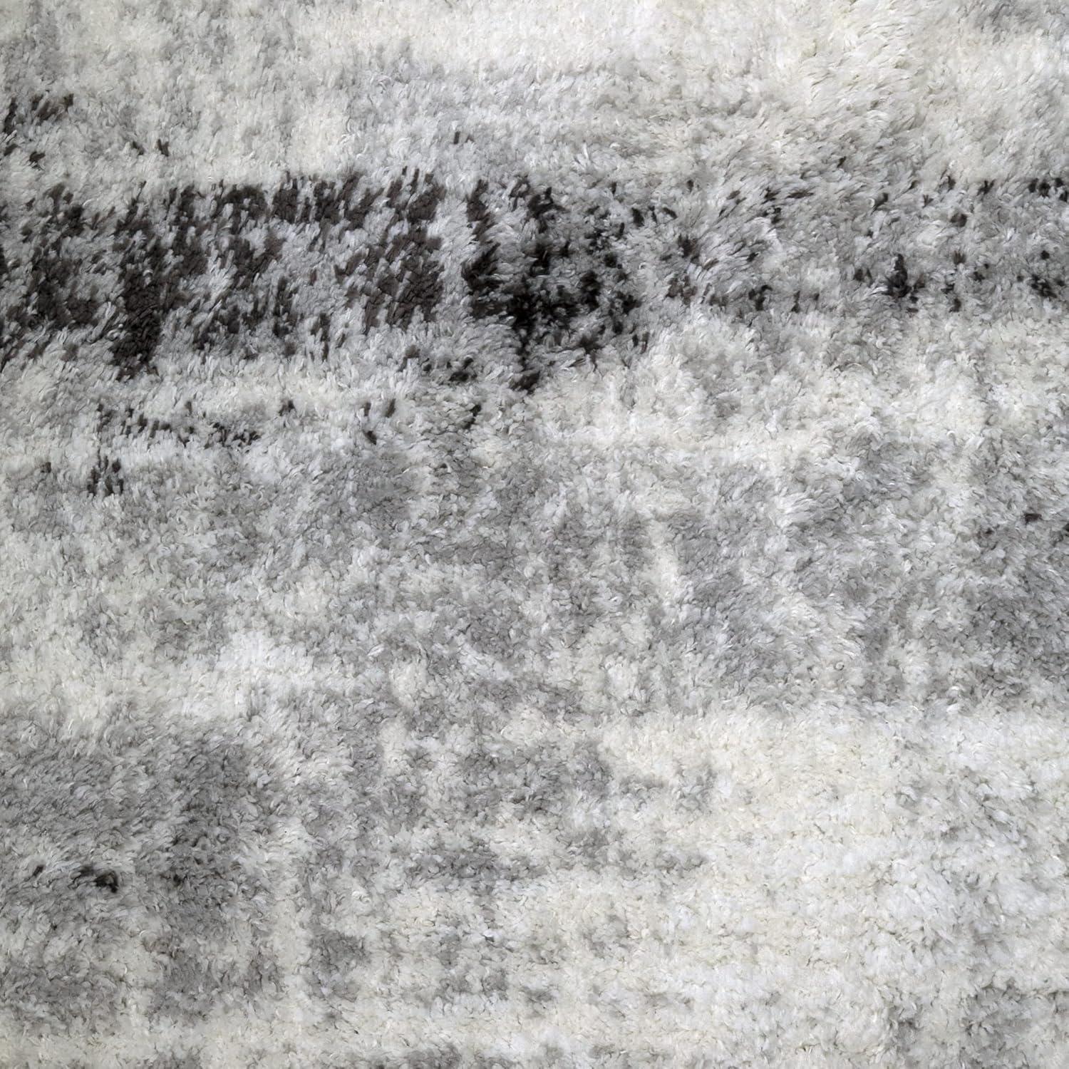 image:imageLeick Home 594598 Zielle Soft Shag Painterly Modern Rug Gray Living Room Bedroom Area Rug Rectangle 53 x 77