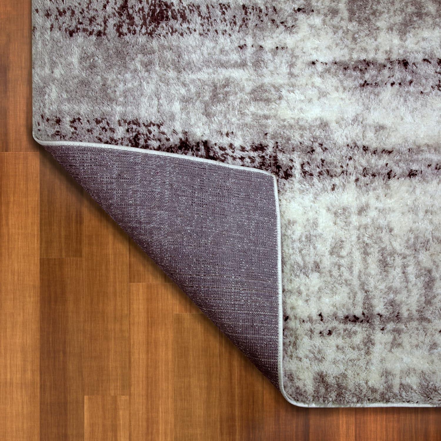 image:imageLeick Home 594598 Zielle Soft Shag Painterly Modern Rug Gray Living Room Bedroom Area Rug Rectangle 53 x 77
