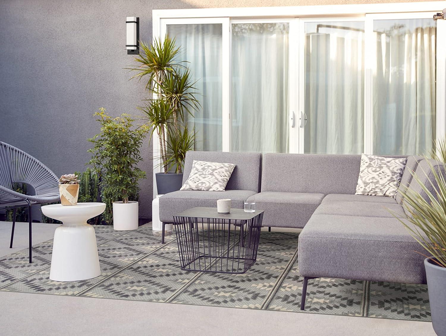image:imageLeick Home 595462 Cirrido Southwestern Indoor Outdoor Area Rug Rectangle 4x6