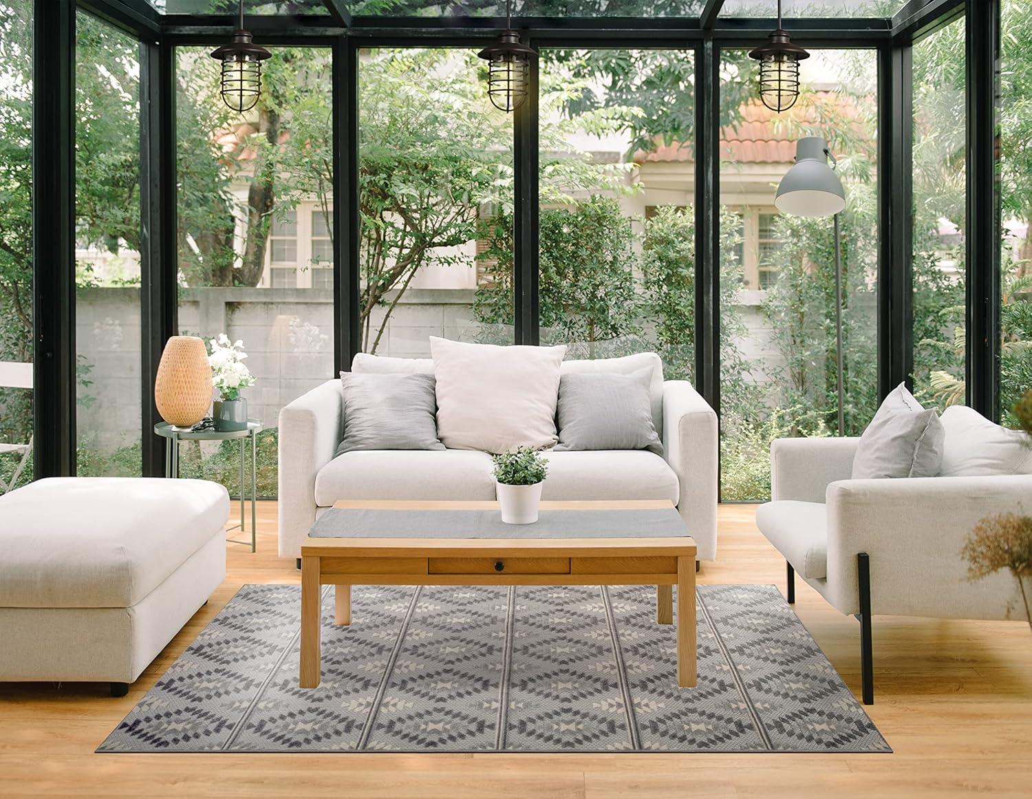 image:imageLeick Home 595462 Cirrido Southwestern Indoor Outdoor Area Rug Rectangle 4x6