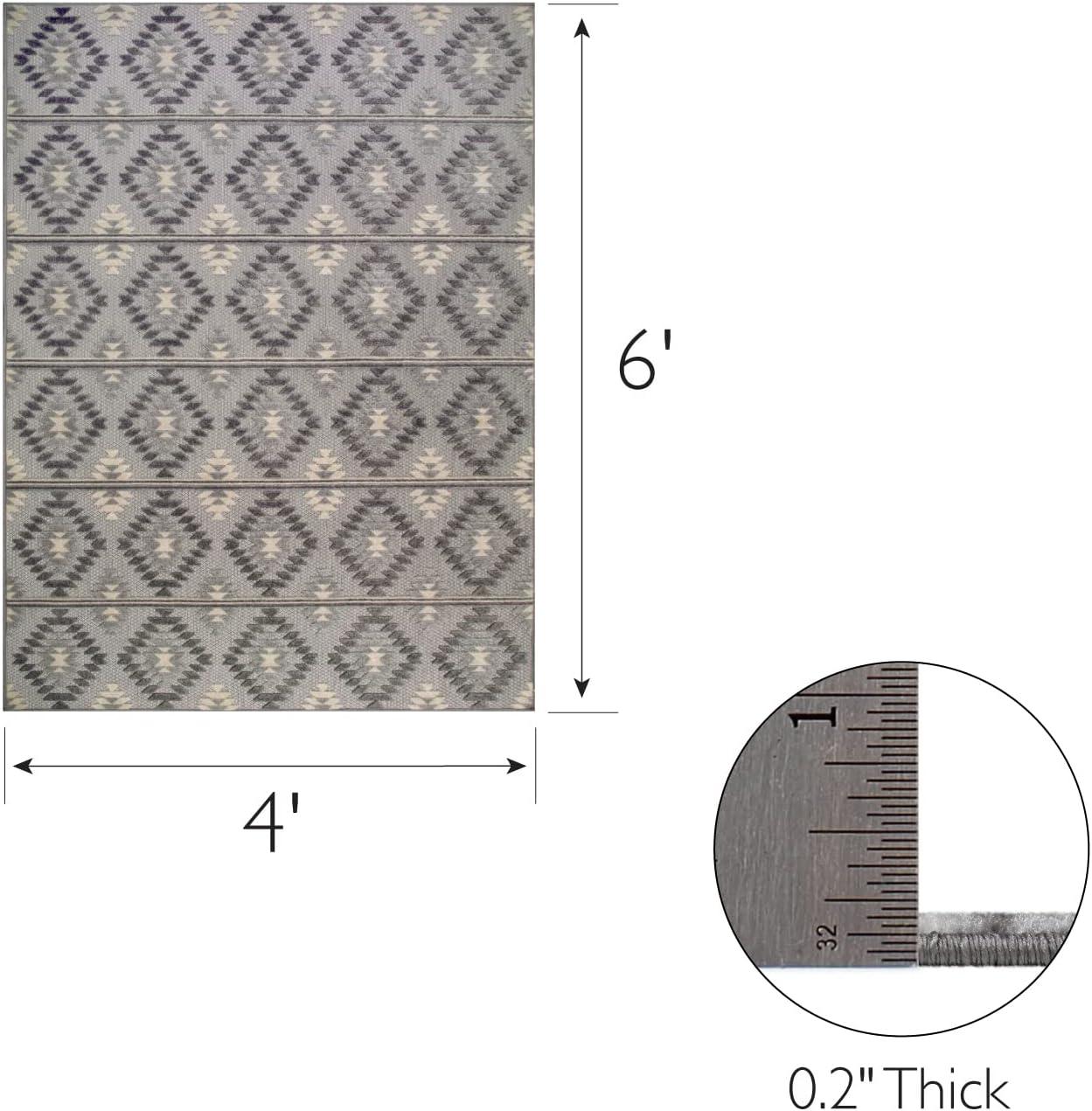 image:imageLeick Home 595462 Cirrido Southwestern Indoor Outdoor Area Rug Rectangle 4x6