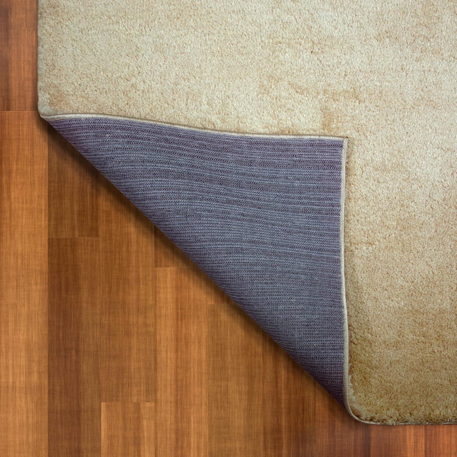 image:imageLeick Home 596015 Dagen Soft Shag Modern Rug Solid Beige Living Room Bedroom Area Rug Rectangle 67 x 96Beige