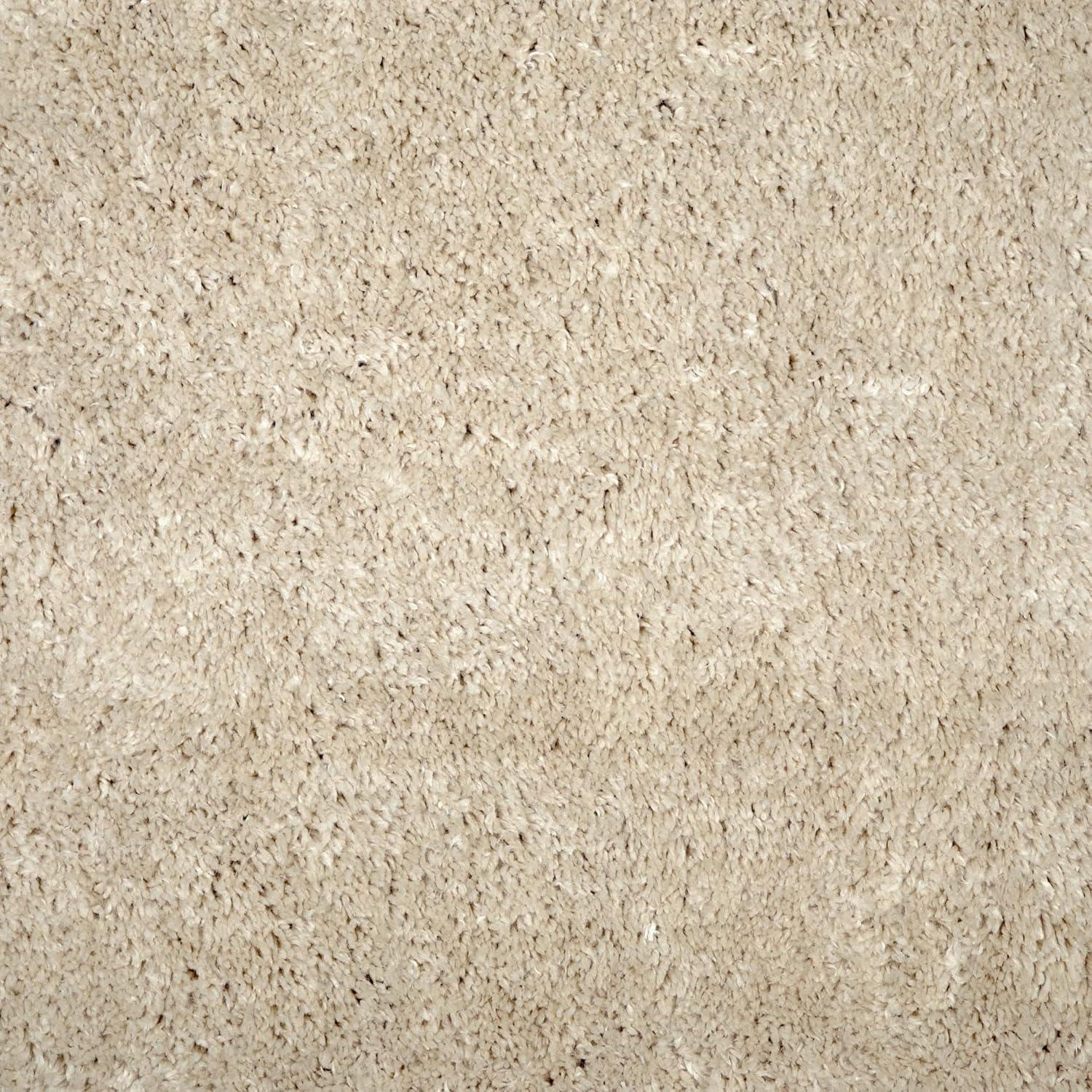 image:imageLeick Home 596015 Dagen Soft Shag Modern Rug Solid Beige Living Room Bedroom Area Rug Rectangle 67 x 96Beige