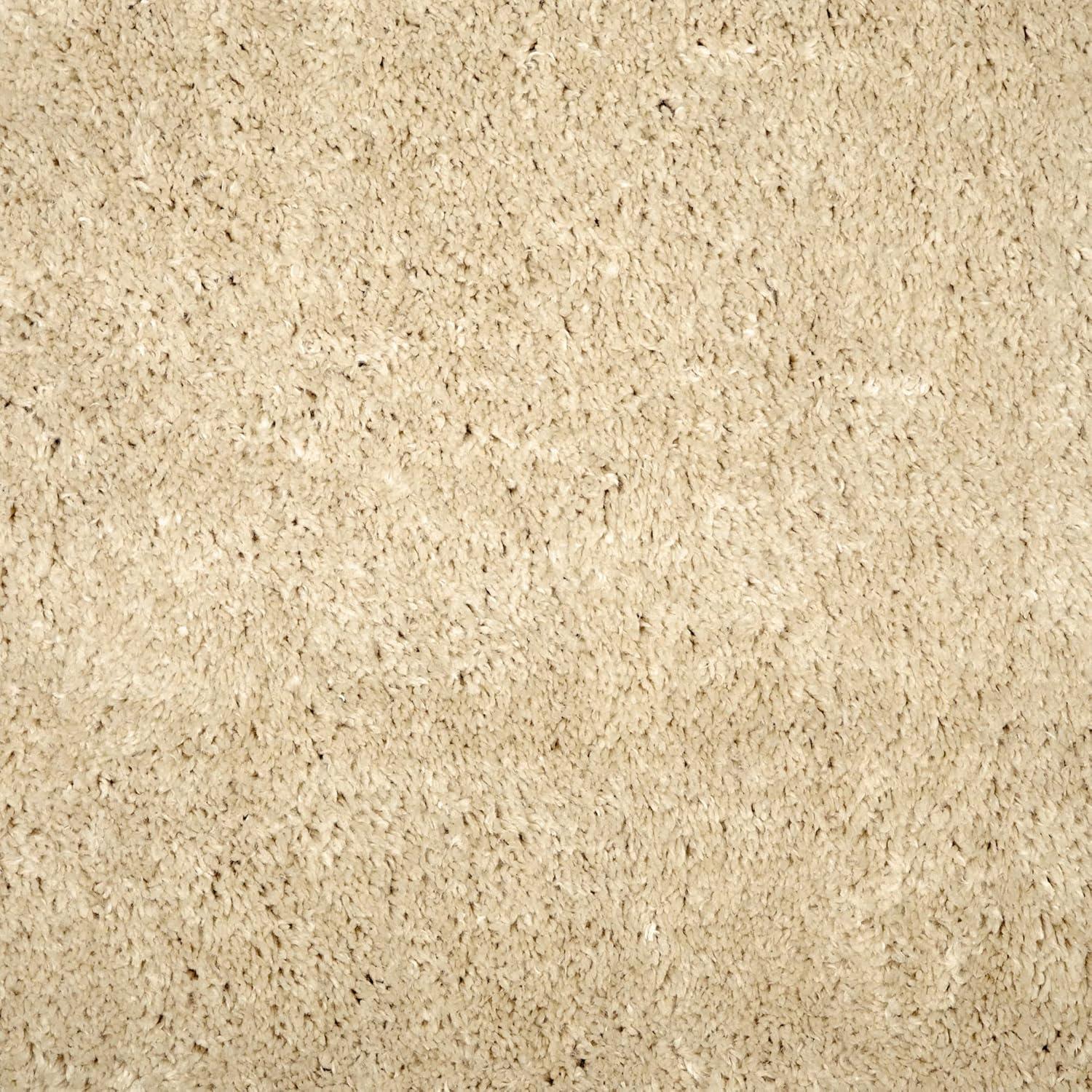 image:imageLeick Home 596015 Dagen Soft Shag Modern Rug Solid Beige Living Room Bedroom Area Rug Rectangle 67 x 96Cream