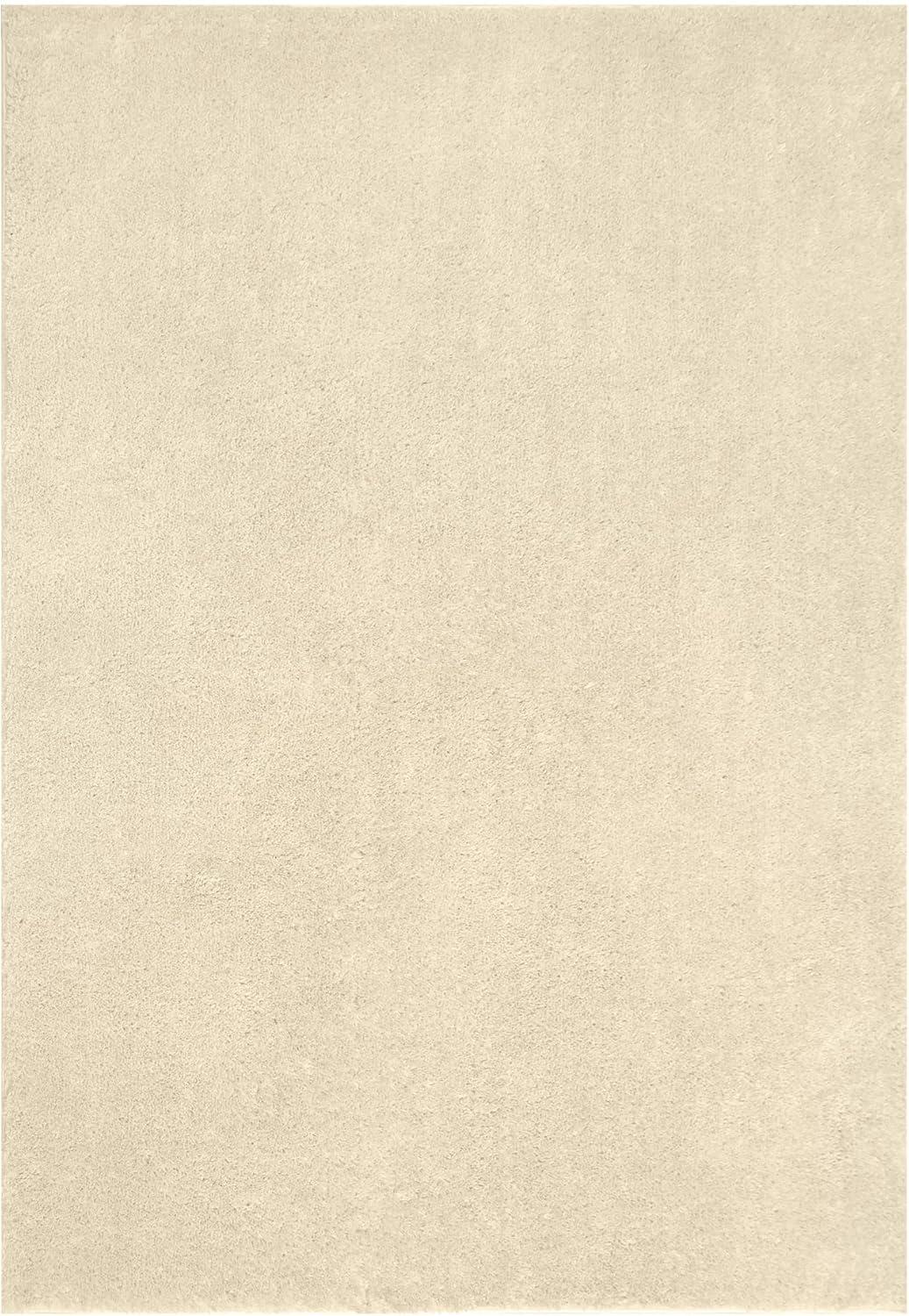 image:imageLeick Home 596015 Dagen Soft Shag Modern Rug Solid Beige Living Room Bedroom Area Rug Rectangle 67 x 96Cream