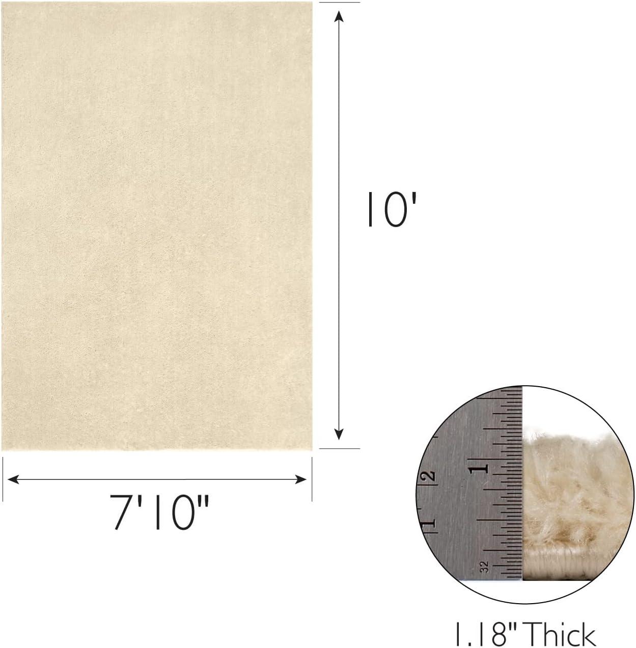 image:imageLeick Home 596015 Dagen Soft Shag Modern Rug Solid Beige Living Room Bedroom Area Rug Rectangle 67 x 96Cream