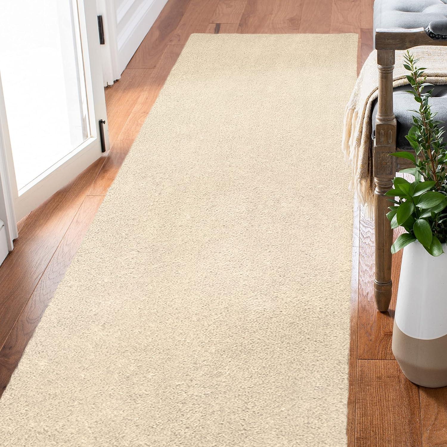 image:imageLeick Home 596015 Dagen Soft Shag Modern Rug Solid Beige Living Room Bedroom Area Rug Rectangle 67 x 96Cream