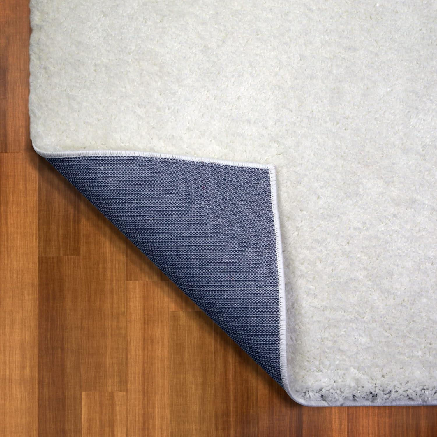 image:imageLeick Home 596015 Dagen Soft Shag Modern Rug Solid Beige Living Room Bedroom Area Rug Rectangle 67 x 96Cream