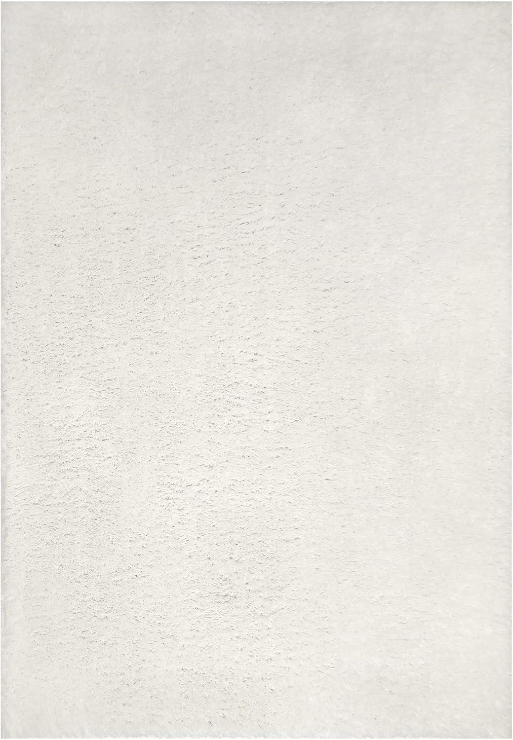 image:imageLeick Home 596015 Dagen Soft Shag Modern Rug Solid Beige Living Room Bedroom Area Rug Rectangle 67 x 96Cream