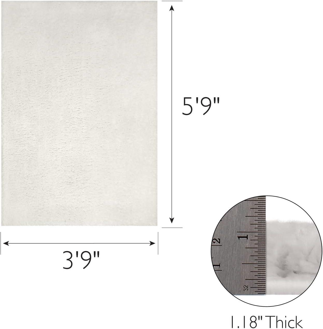 image:imageLeick Home 596015 Dagen Soft Shag Modern Rug Solid Beige Living Room Bedroom Area Rug Rectangle 67 x 96Cream