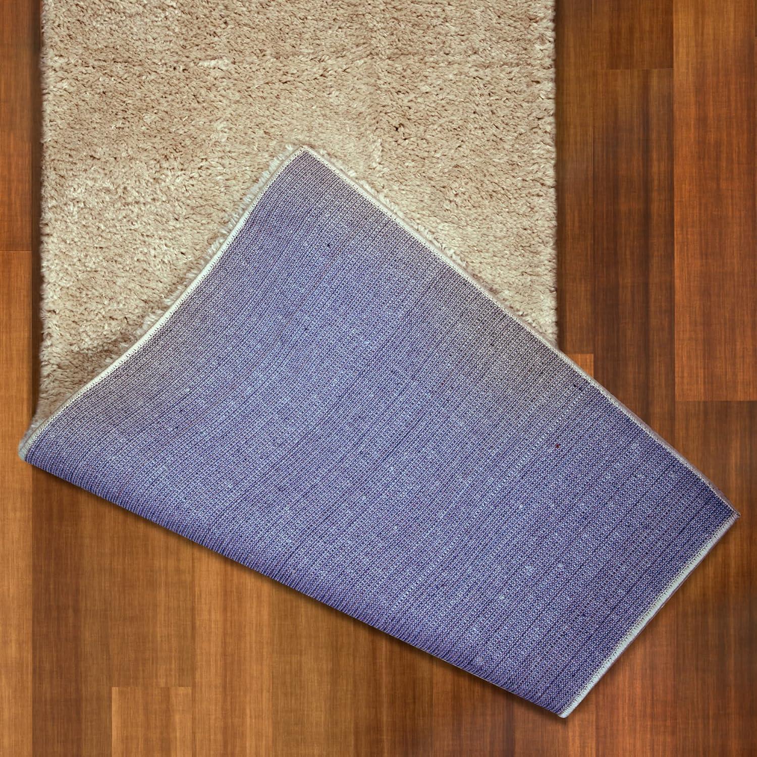 image:imageLeick Home 596015 Dagen Soft Shag Modern Rug Solid Beige Living Room Bedroom Area Rug Rectangle 67 x 96Cream
