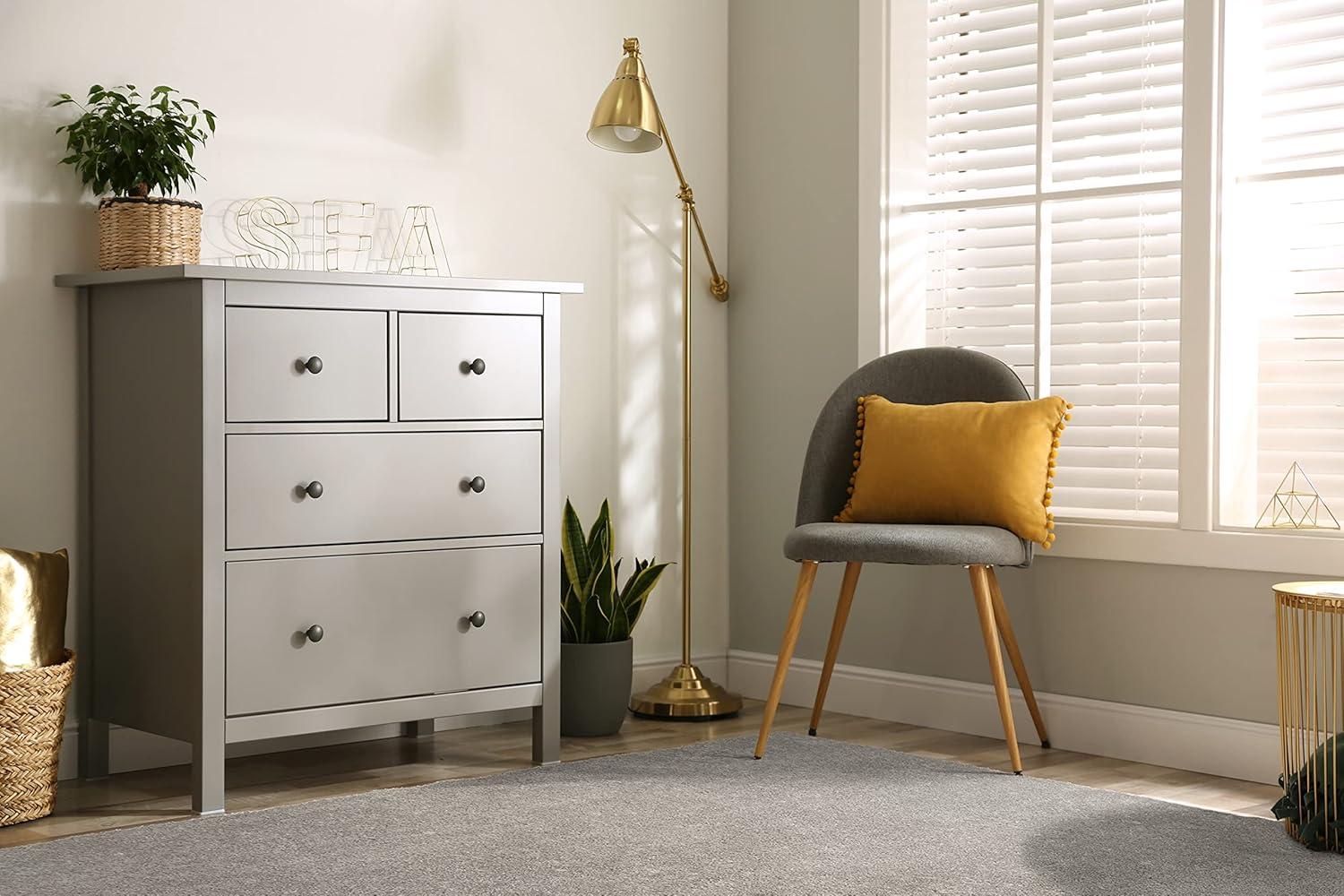 image:imageLeick Home 596015 Dagen Soft Shag Modern Rug Solid Beige Living Room Bedroom Area Rug Rectangle 67 x 96Grey