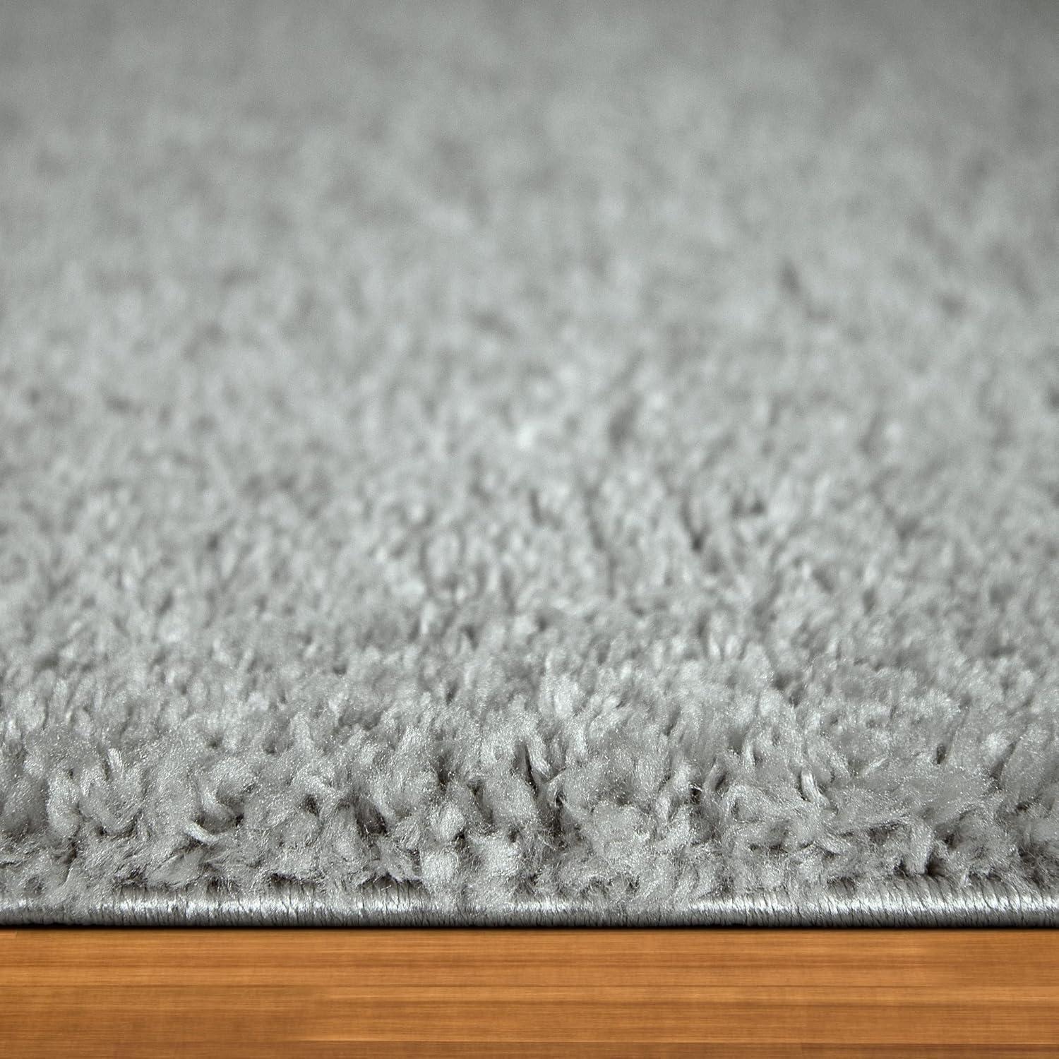 image:imageLeick Home 596015 Dagen Soft Shag Modern Rug Solid Beige Living Room Bedroom Area Rug Rectangle 67 x 96Grey