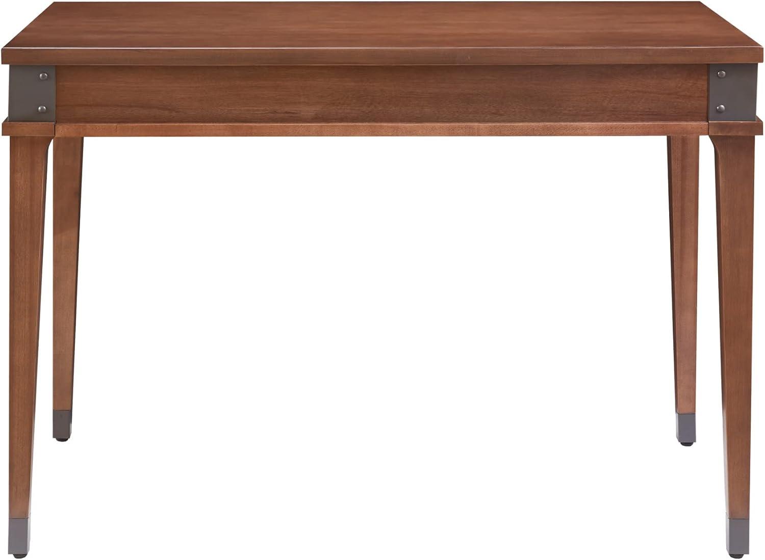 image:imageLeick Home 81430 Corner ComputerWriting Desk with Drawer and Shelf Chocolate OakAged BarrelGunmetal