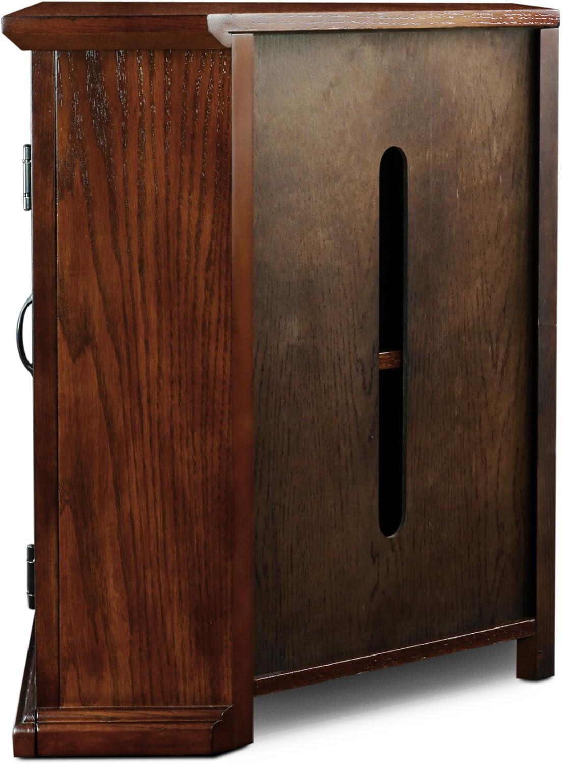 image:imageLeick Home 82285 Mission Corner TV Stand Made from Solid Wood One Door and Adjustable Shelf for 50 TVs Mission OakBurnished Oak Black