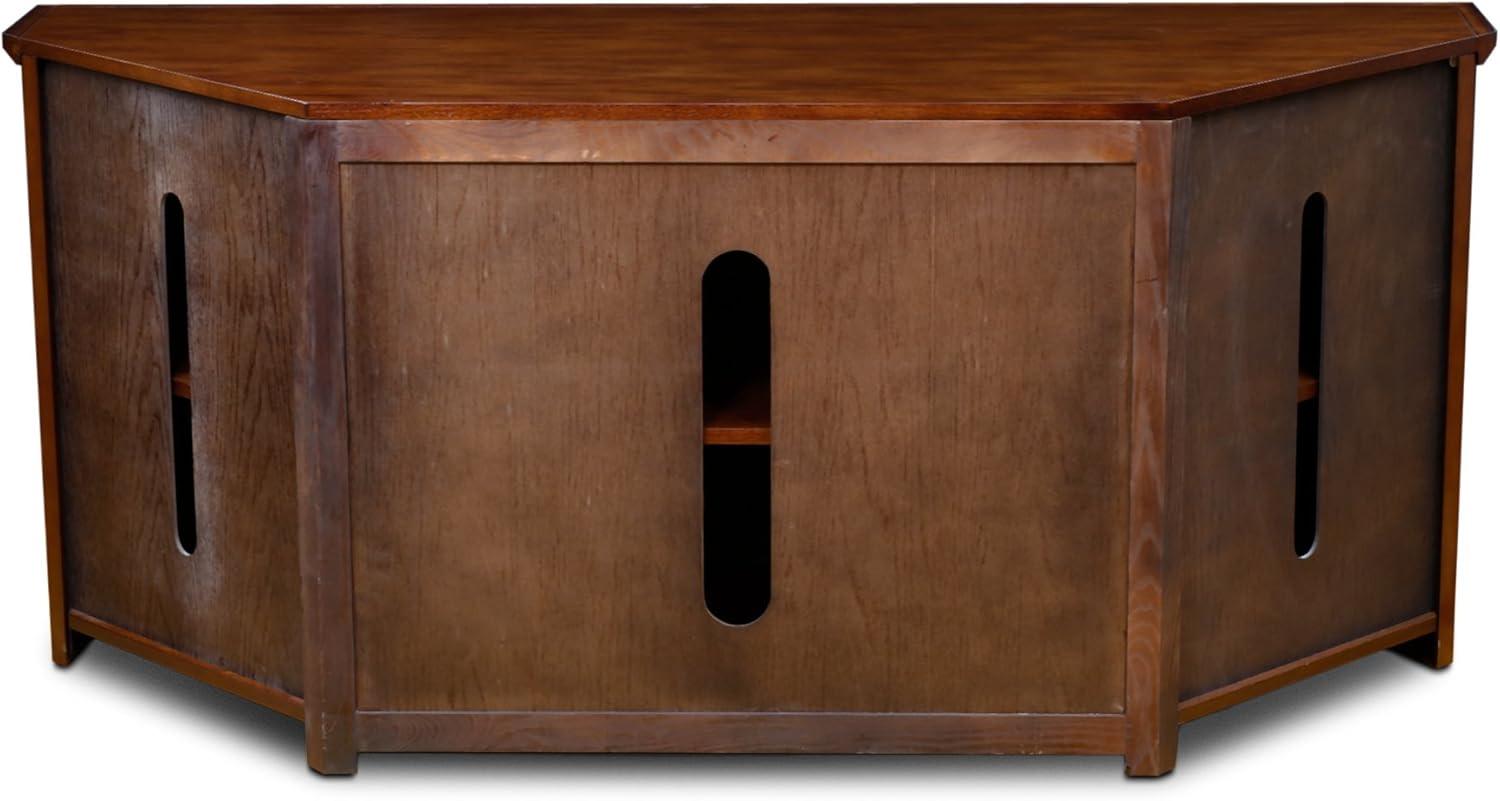 image:imageLeick Home 82285 Mission Corner TV Stand Made from Solid Wood One Door and Adjustable Shelf for 50 TVs Mission OakMission Oak Blackened