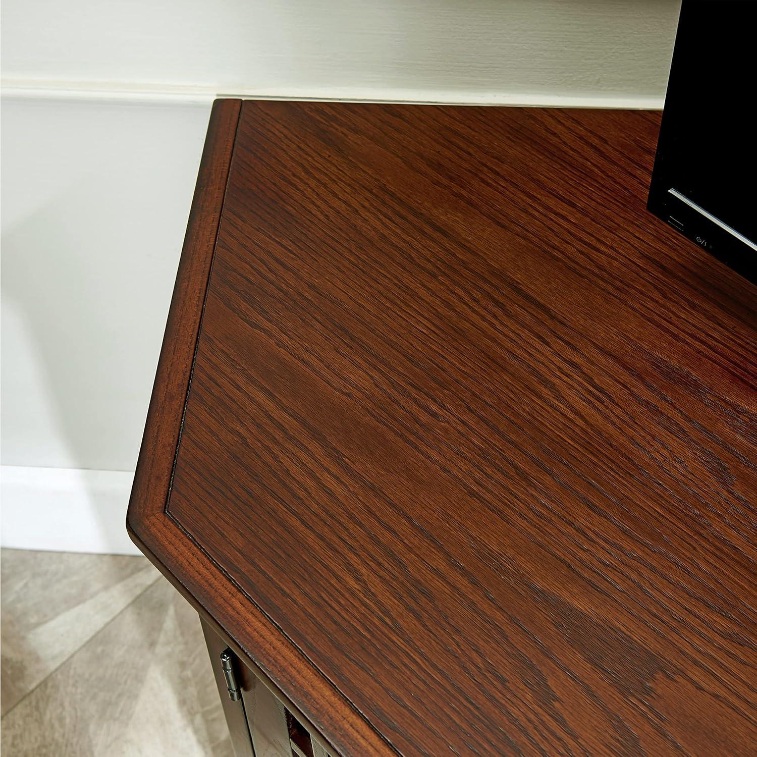 image:imageLeick Home 82285 Mission Corner TV Stand Made from Solid Wood One Door and Adjustable Shelf for 50 TVs Mission OakMission Oak Blackened
