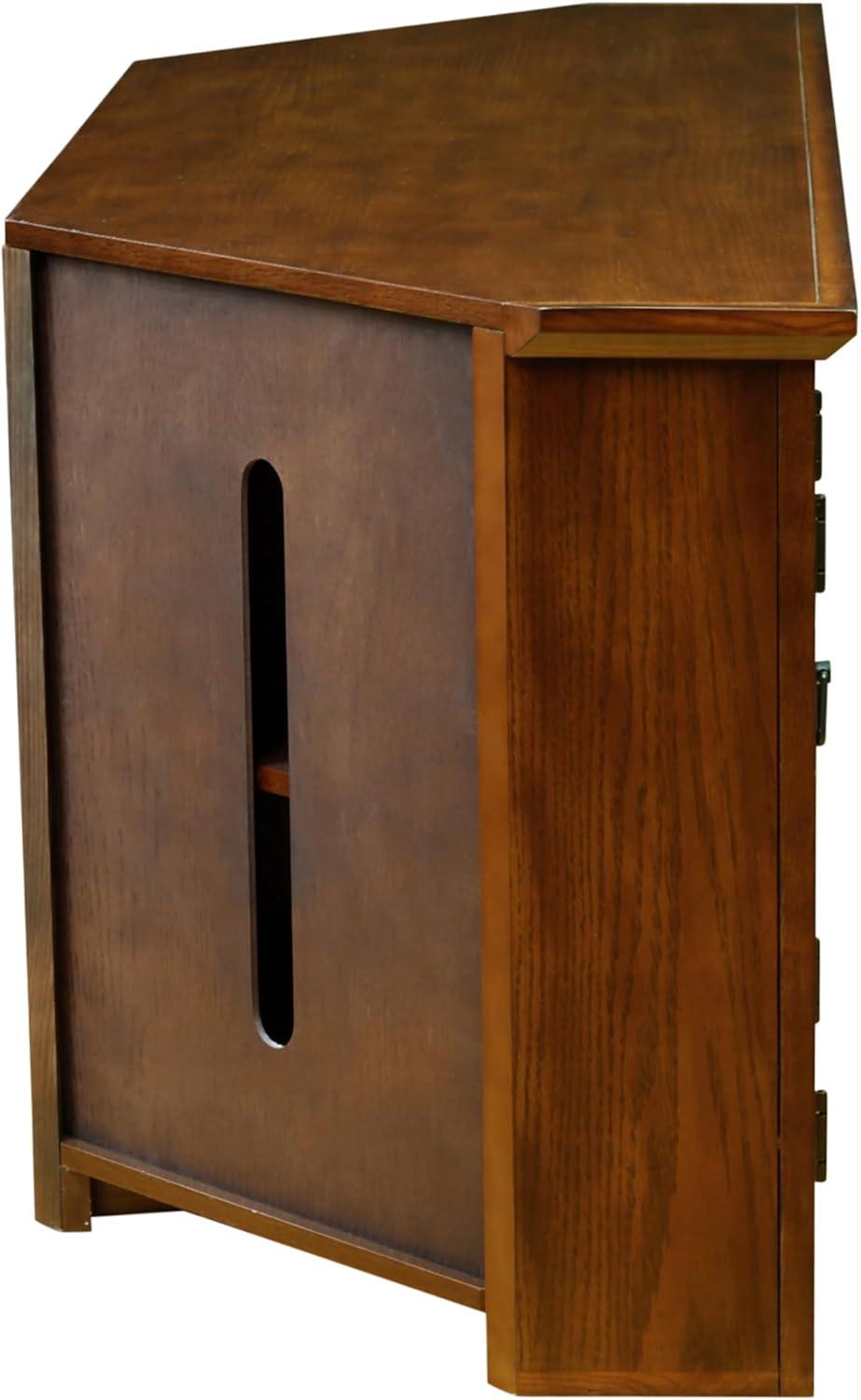image:imageLeick Home 82285 Mission Corner TV Stand Made from Solid Wood One Door and Adjustable Shelf for 50 TVs Mission OakMission Oak Blackened