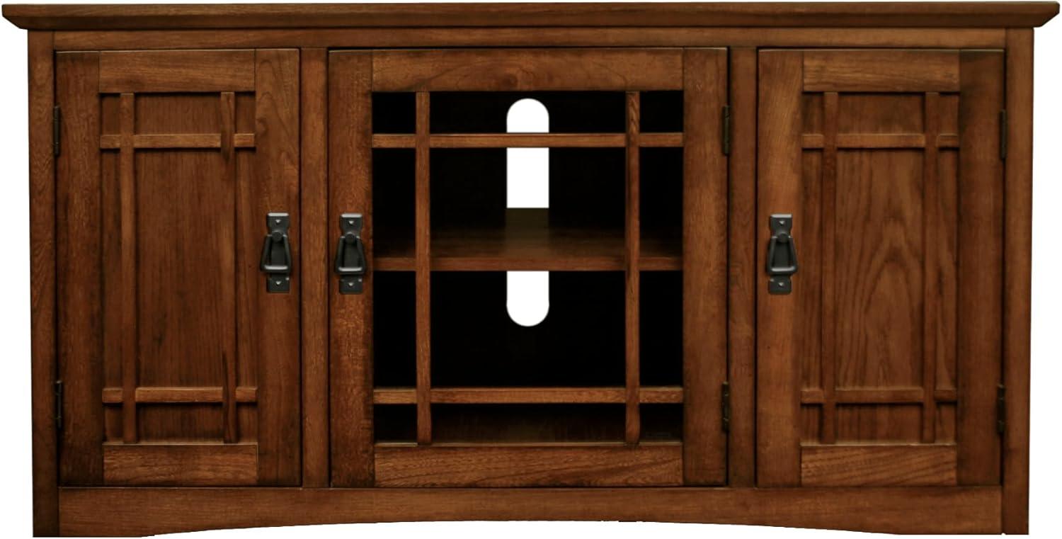 image:imageLeick Home 82285 Mission Corner TV Stand Made from Solid Wood One Door and Adjustable Shelf for 50 TVs Mission OakMission Oak Blackened