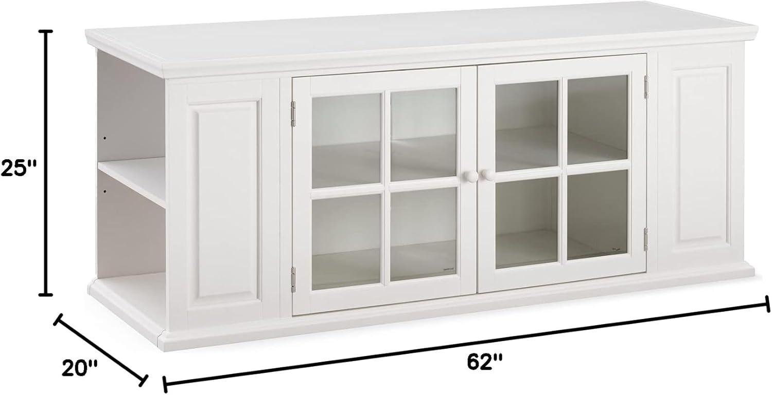 image:imageLeick Home 85162 TV Stand with Bookshelf Storage for 65 TVs Cottage WhiteCottage White