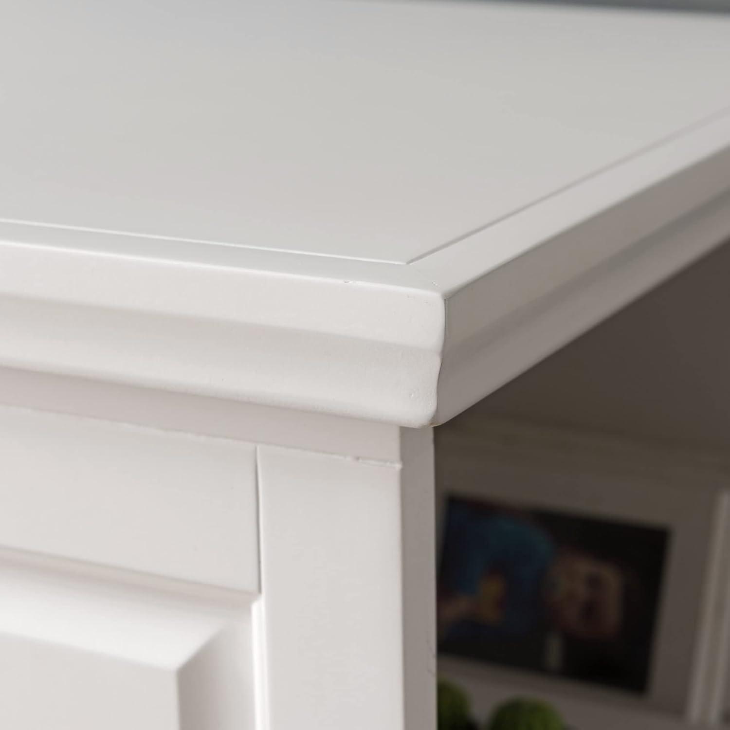 image:imageLeick Home 85162 TV Stand with Bookshelf Storage for 65 TVs Cottage WhiteCottage White