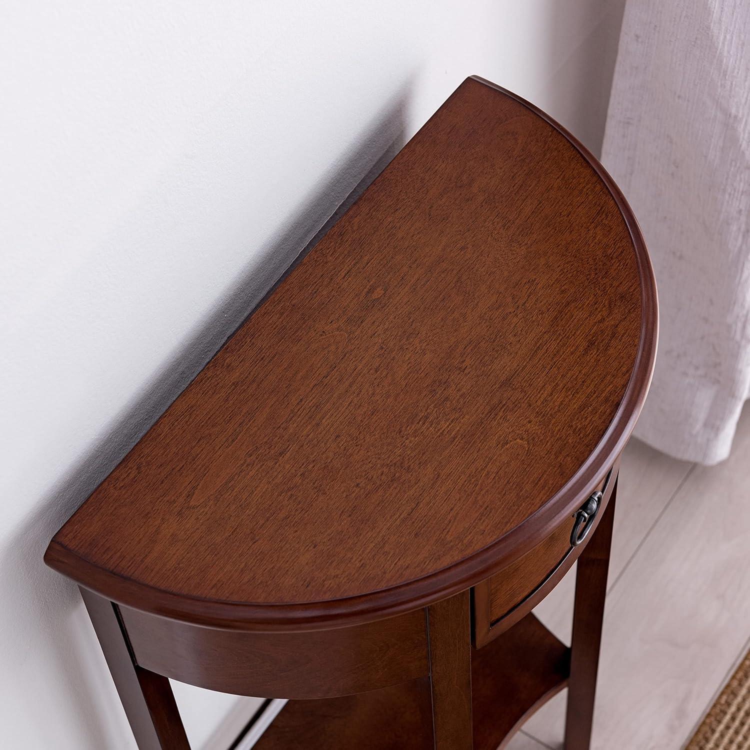 image:imageLeick Home Boa Console Table Solid Wood Bottom Display Shelf Narrow Depth EasyAssembly For Living RoomHallway Chocolate Cherry 380 in W x 140 in D x 300 in H 10332Pecan