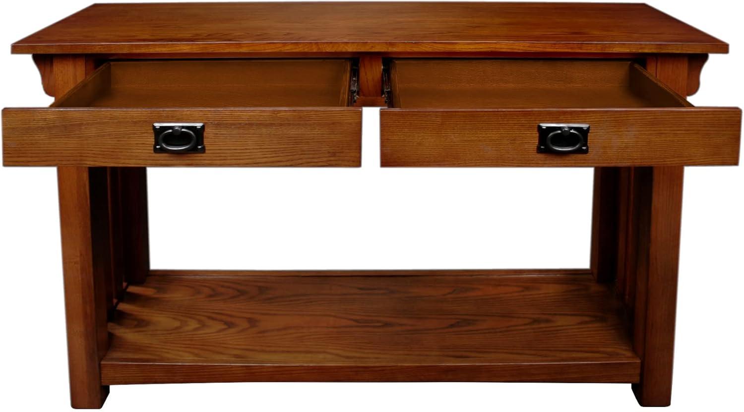 image:imageLeick Home Boa Console Table Solid Wood Bottom Display Shelf Narrow Depth EasyAssembly For Living RoomHallway Chocolate Cherry 380 in W x 140 in D x 300 in H 10332Medium Oak Blackened