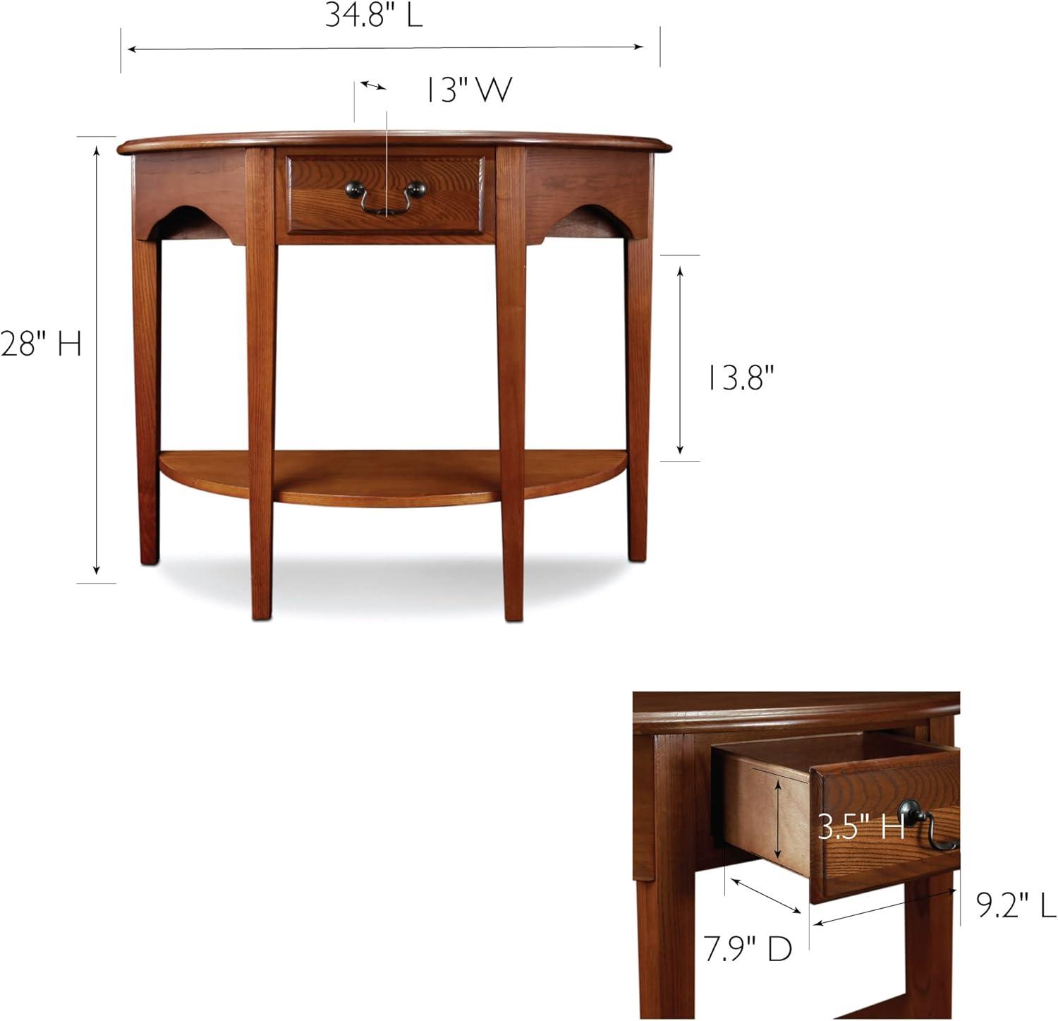 image:imageLeick Home Boa Console Table Solid Wood Bottom Display Shelf Narrow Depth EasyAssembly For Living RoomHallway Chocolate Cherry 380 in W x 140 in D x 300 in H 10332Medium Oak