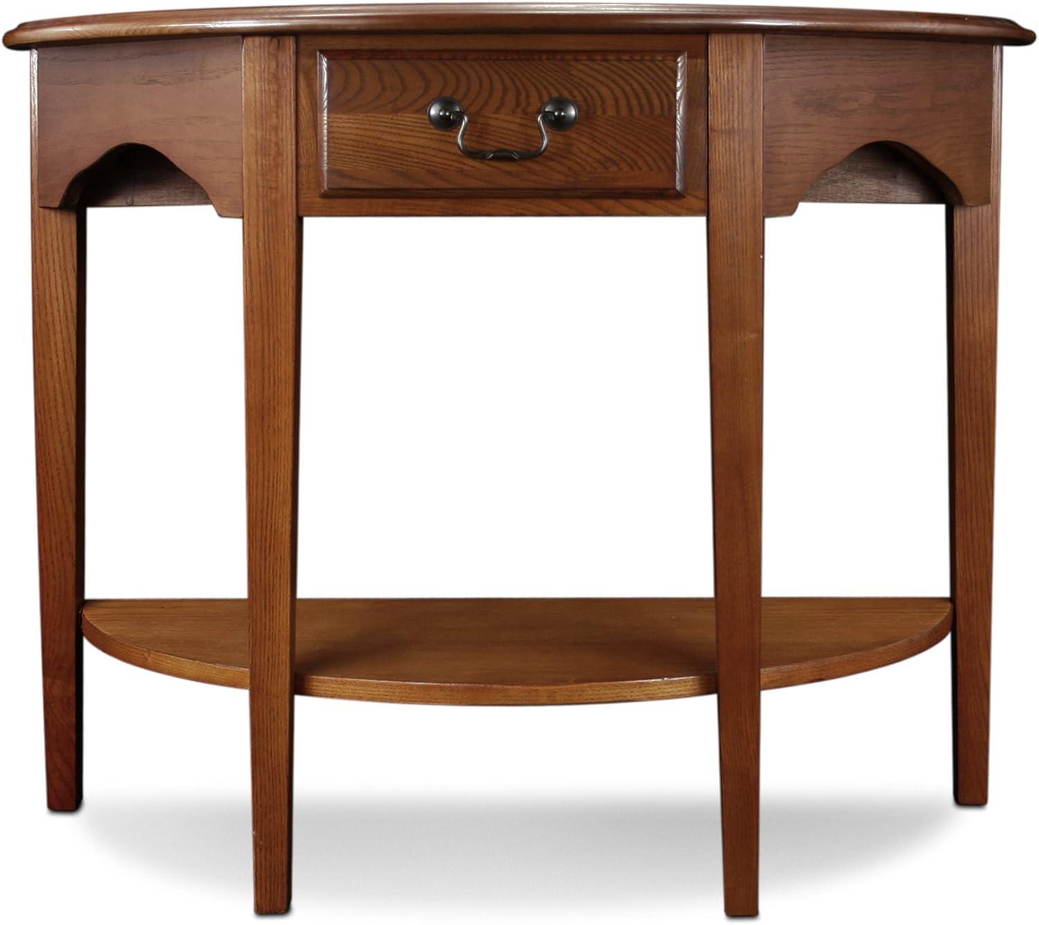 image:imageLeick Home Boa Console Table Solid Wood Bottom Display Shelf Narrow Depth EasyAssembly For Living RoomHallway Chocolate Cherry 380 in W x 140 in D x 300 in H 10332Medium Oak